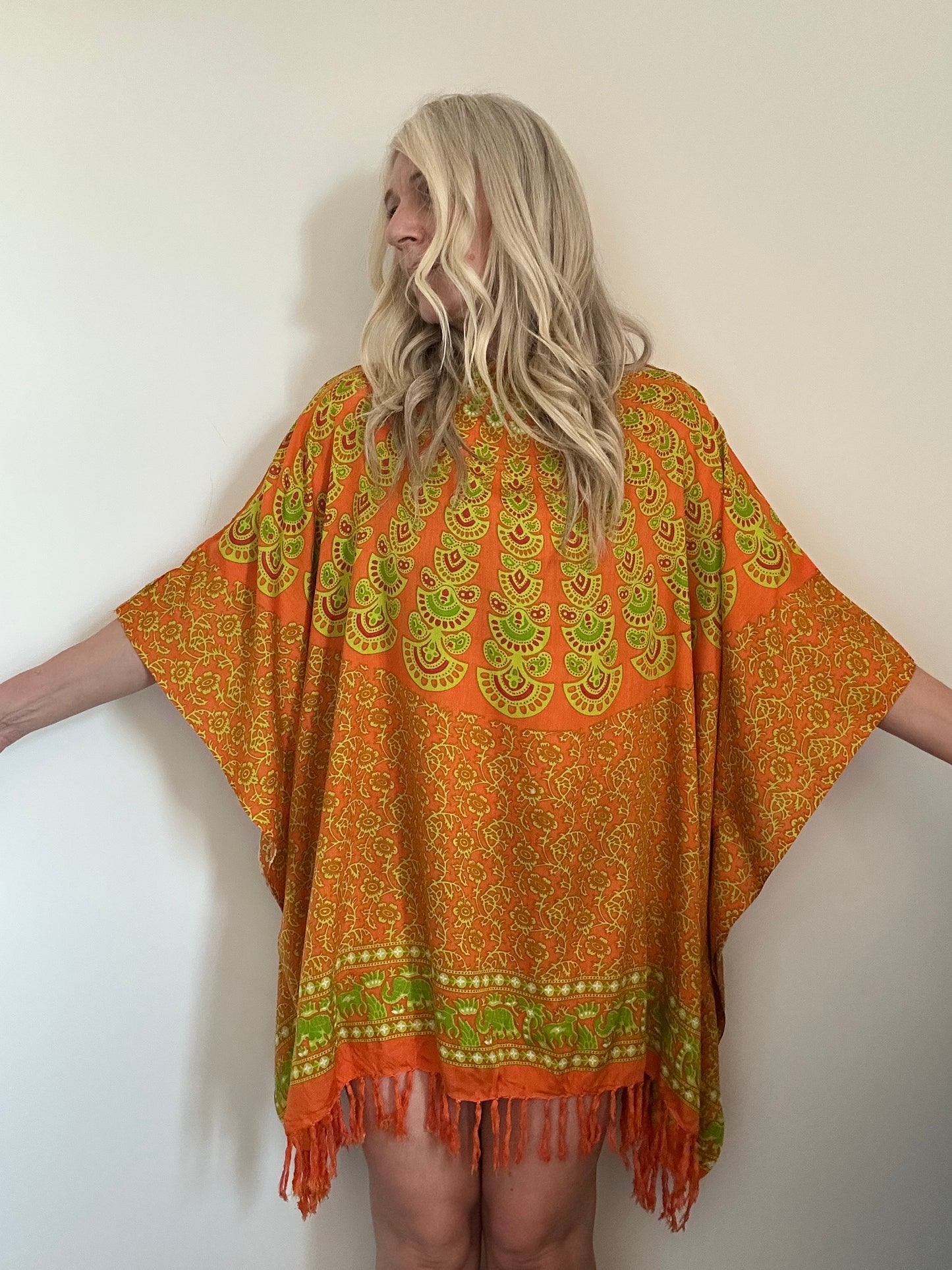 BALI BATWING KAFTAN - ORANGE LIME