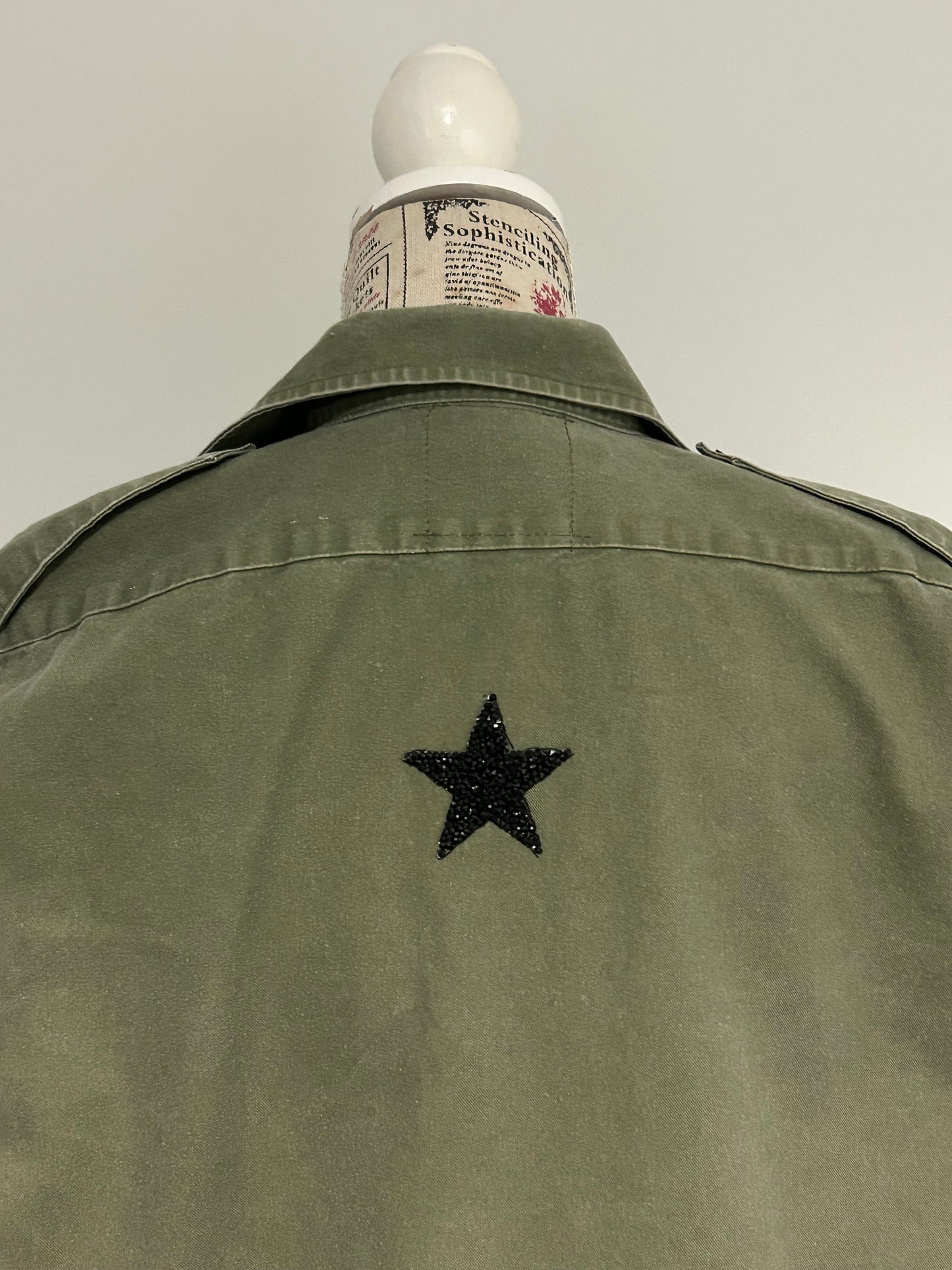 Gold Tassel Diamante Star Army Shirt M