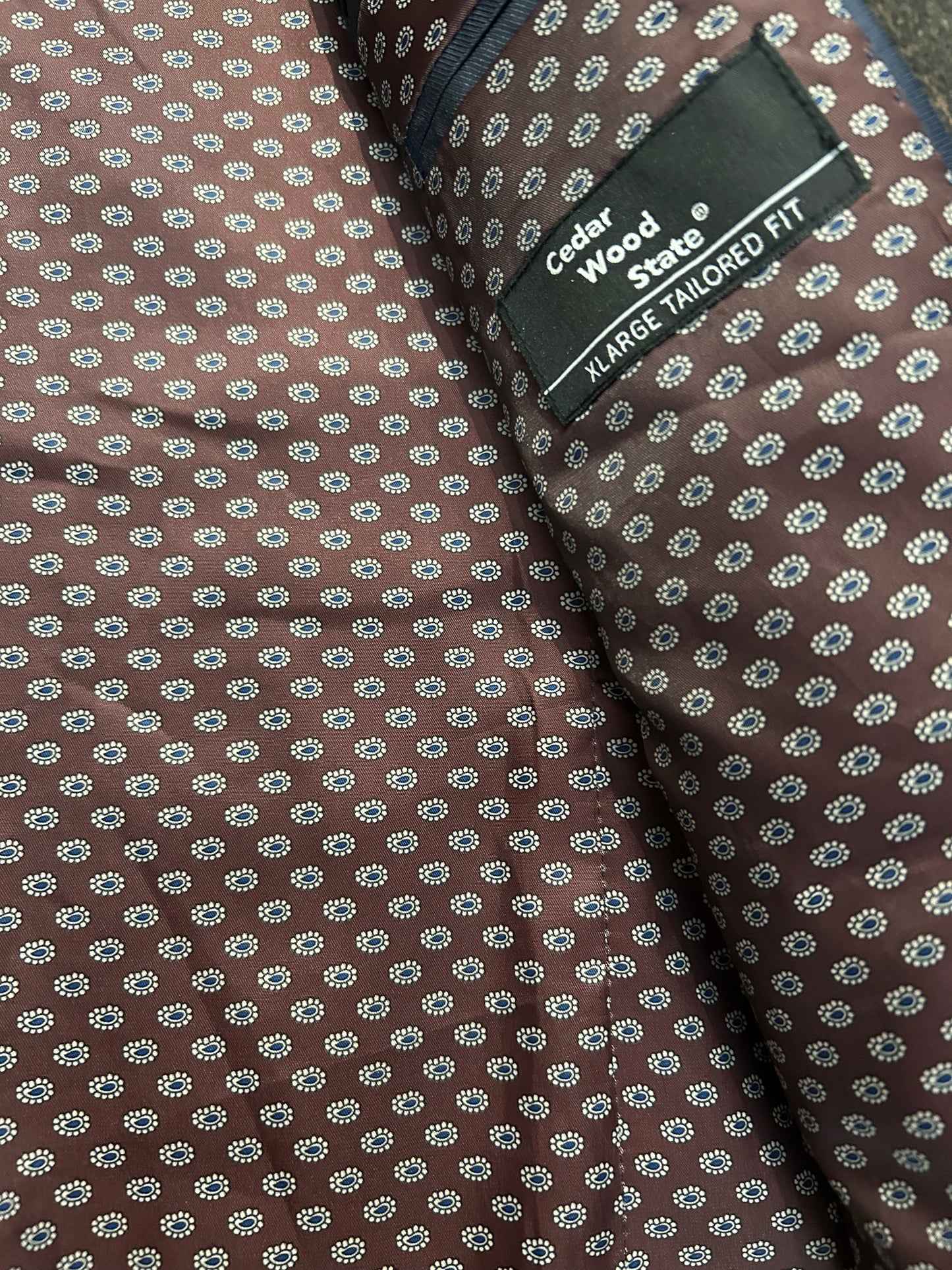 Men’s Earth Brown Herringbone Blazer L