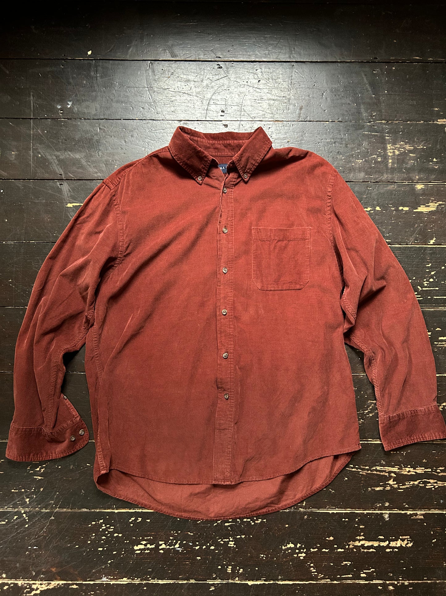 Rust Brown Corduroy Shirt L
