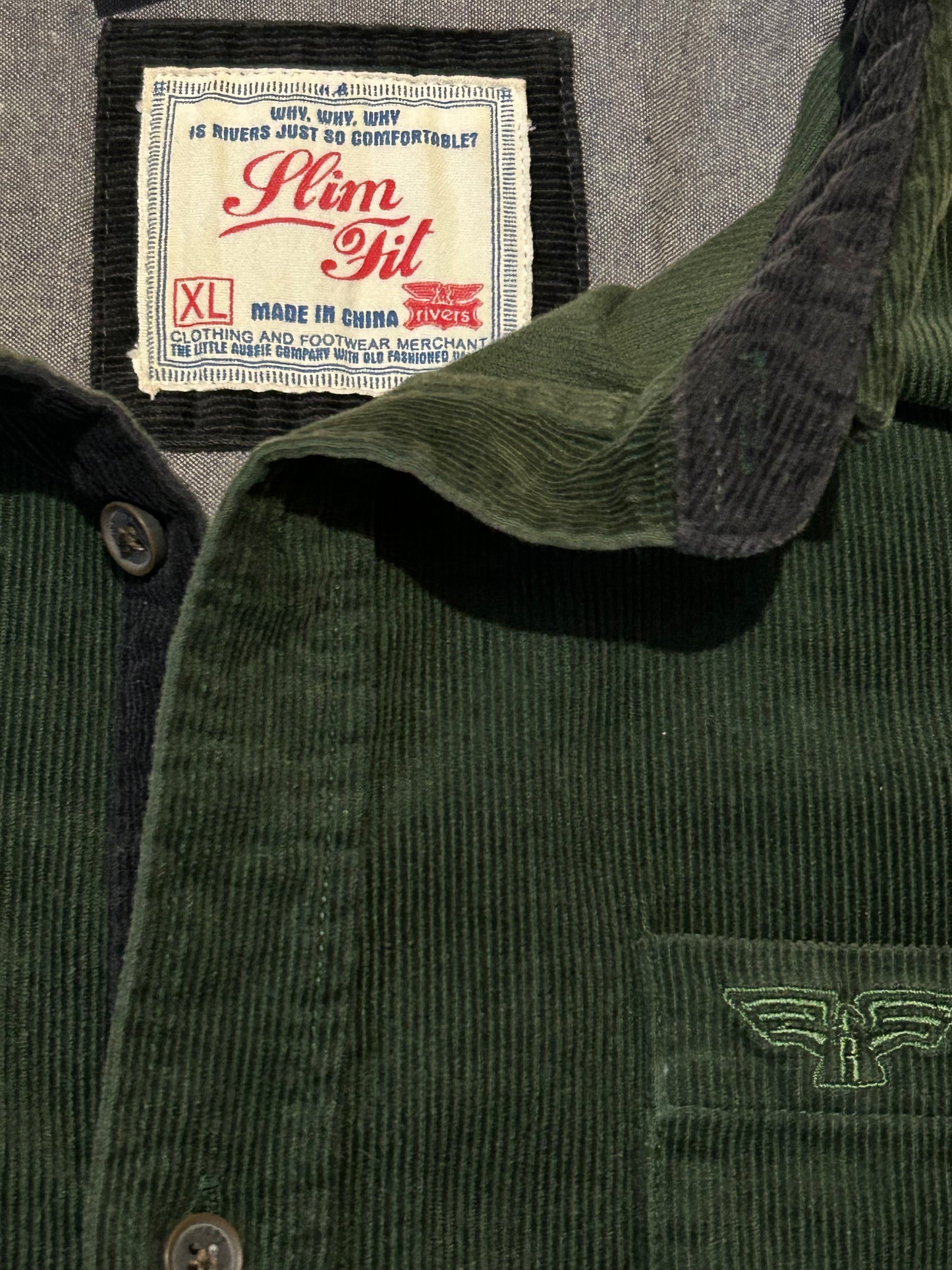 Racing Green Corduroy Shirt XL