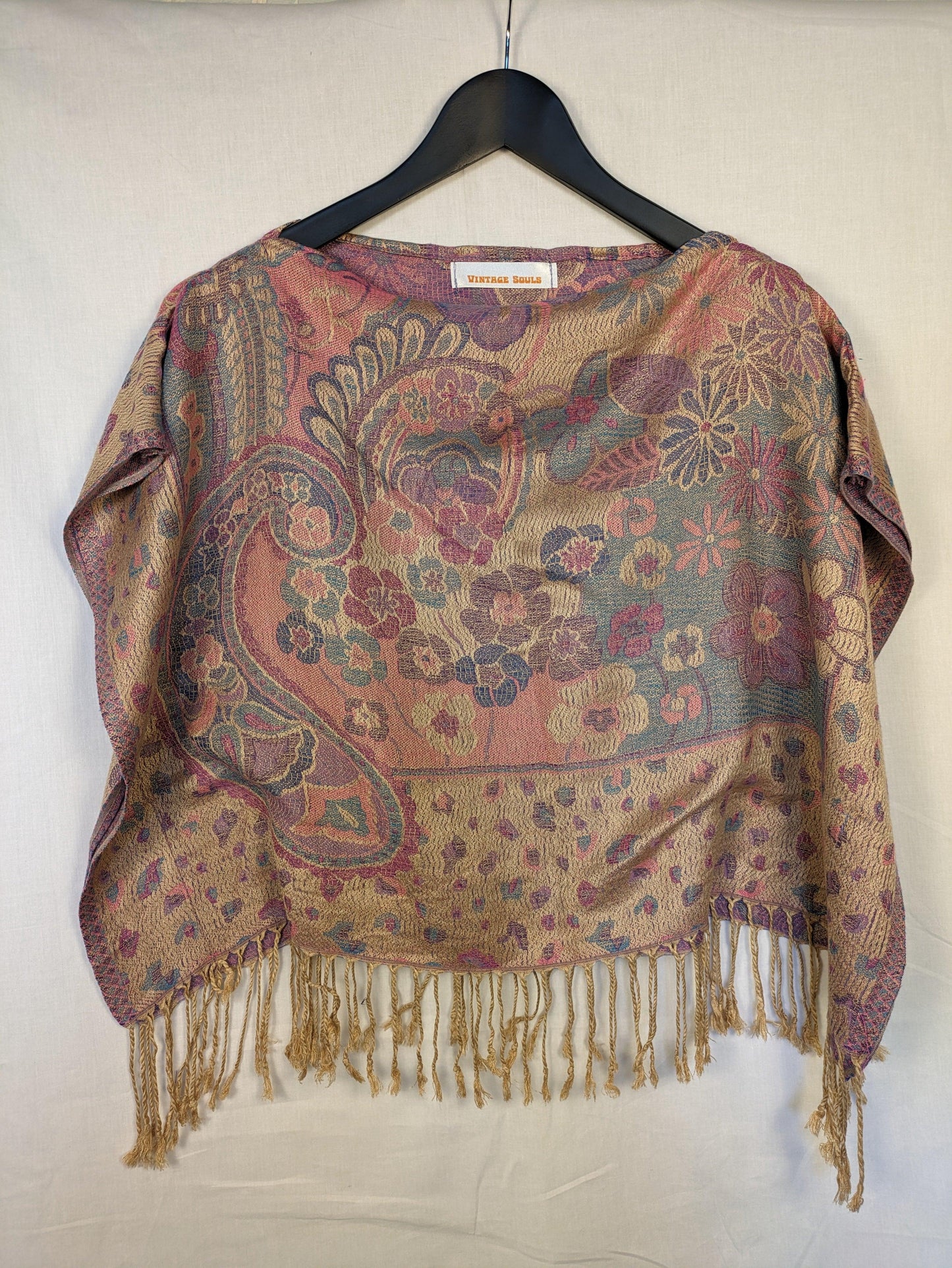 DUSKY PINK TASSEL PASHMINA SCARF TOP