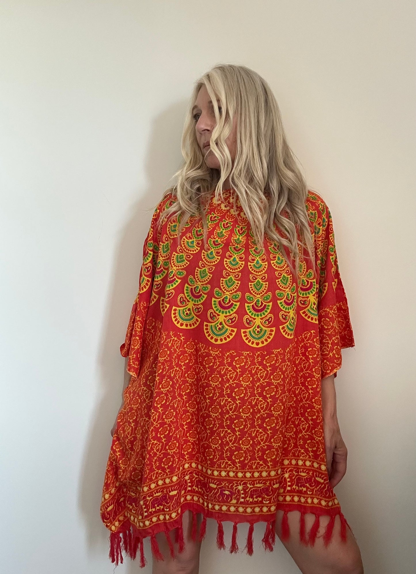 BALI BATWING KAFTAN - SUNBURST ORANGE