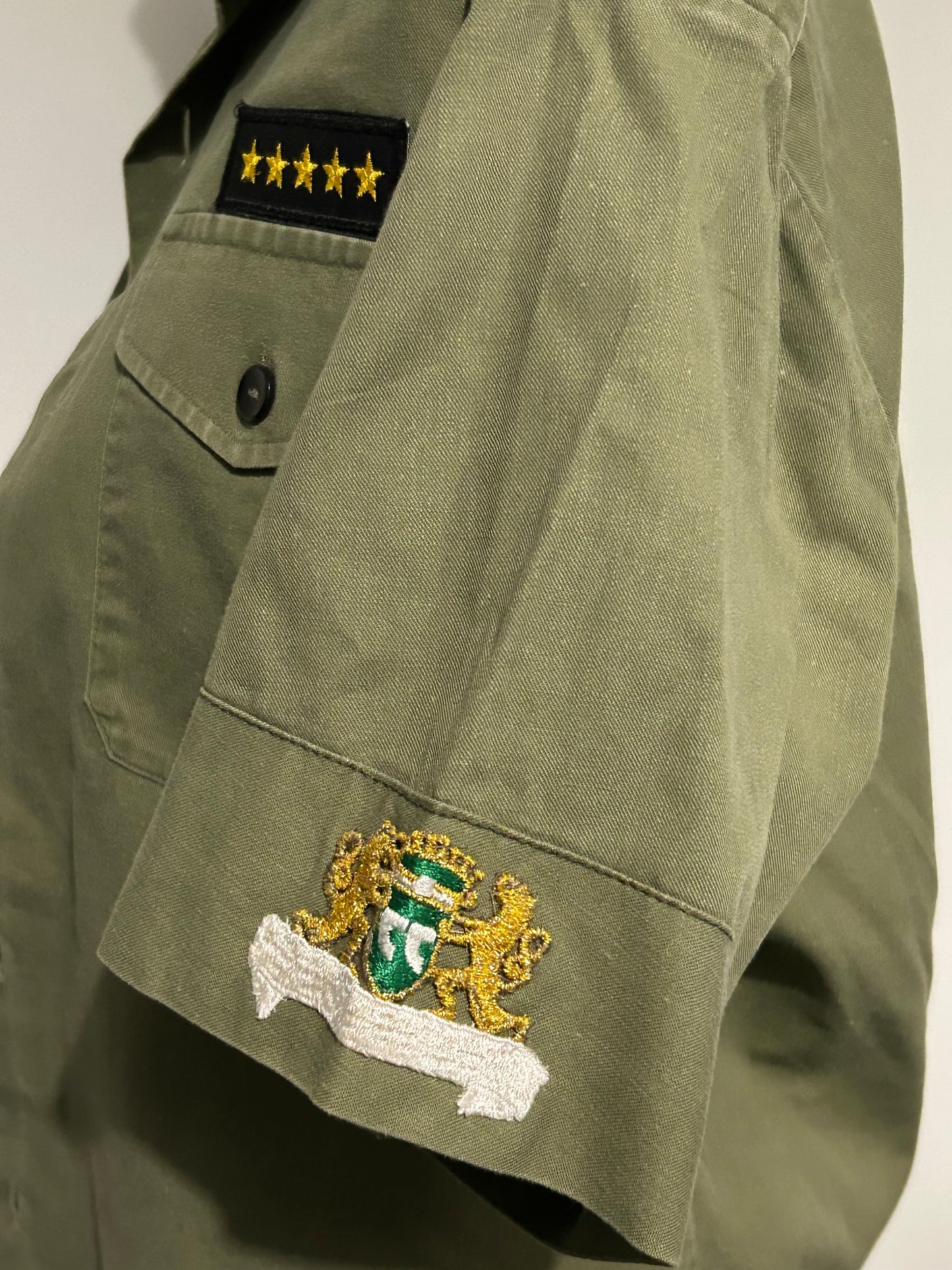 Gold Tassel Diamante Star Army Shirt M