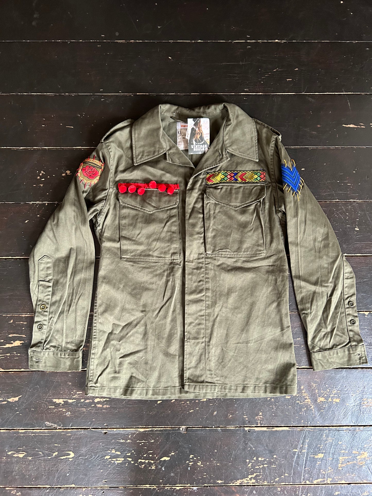 REWORKED MILITARY 'LOVE' ARMY JACKET M/L