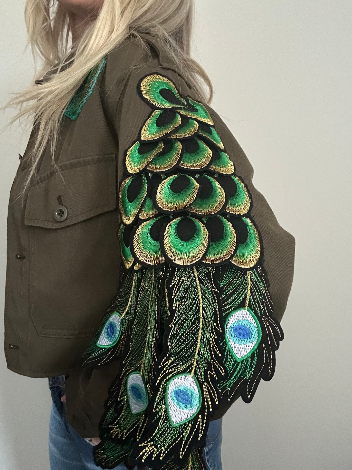 PINK FLOWER PEACOCK UTILITY JACKET M/L