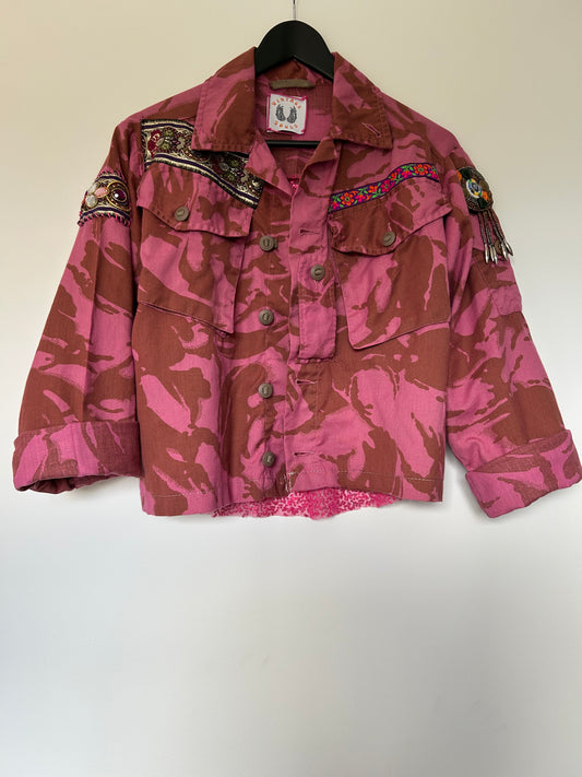 PINK DYED CAMO JACKET - FLOWERS