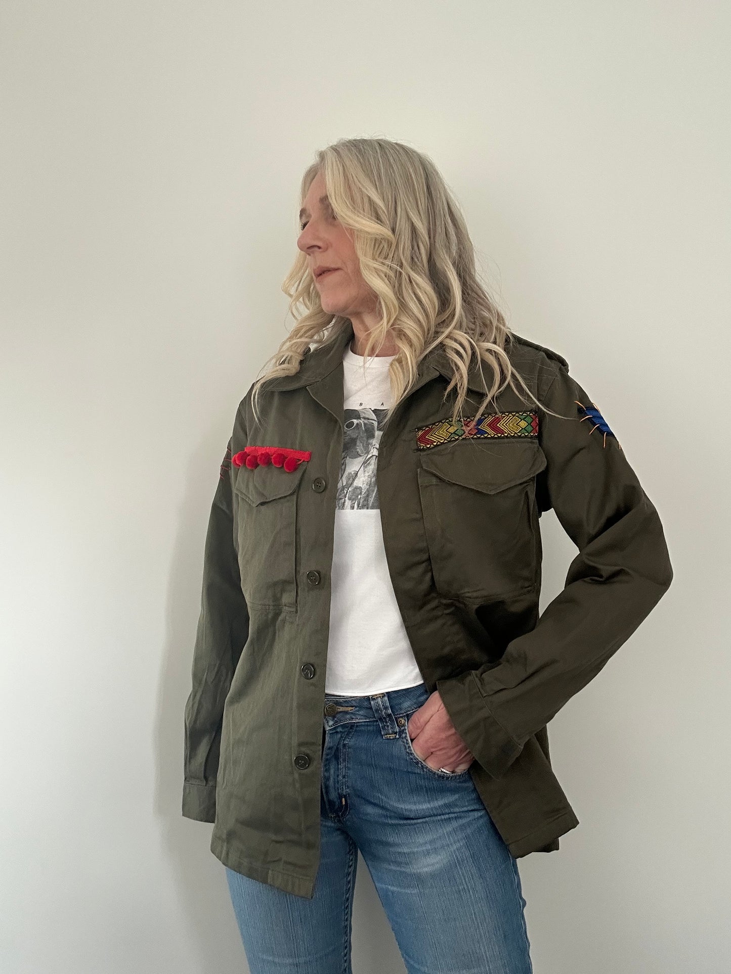 REWORKED MILITARY 'LOVE' ARMY JACKET M/L