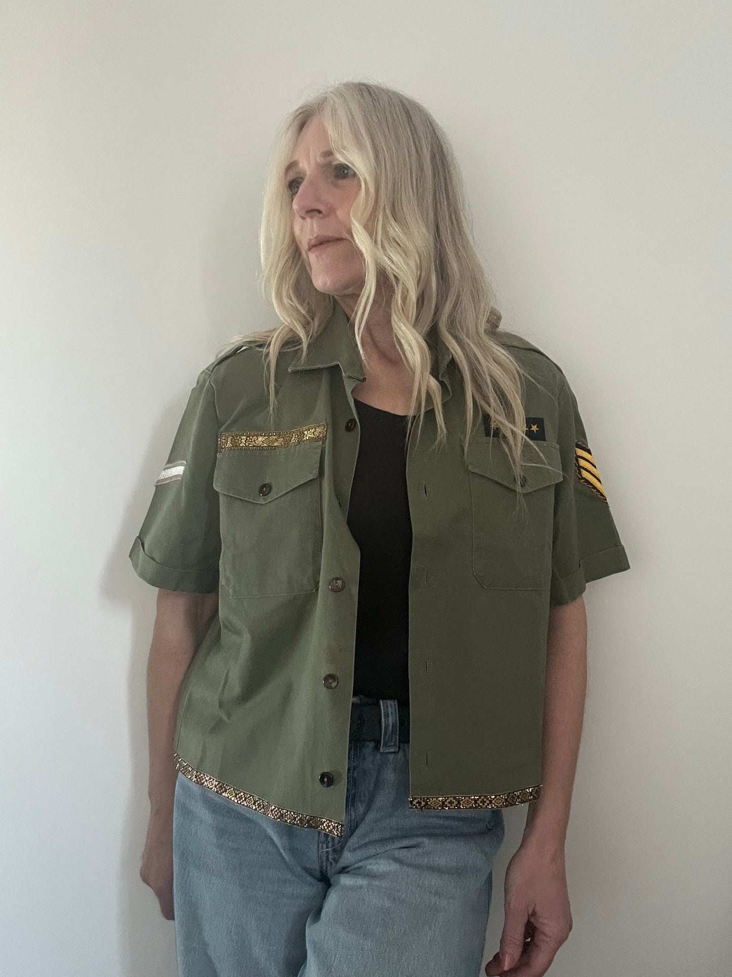 Metallic Bronze Star Army Shirt M