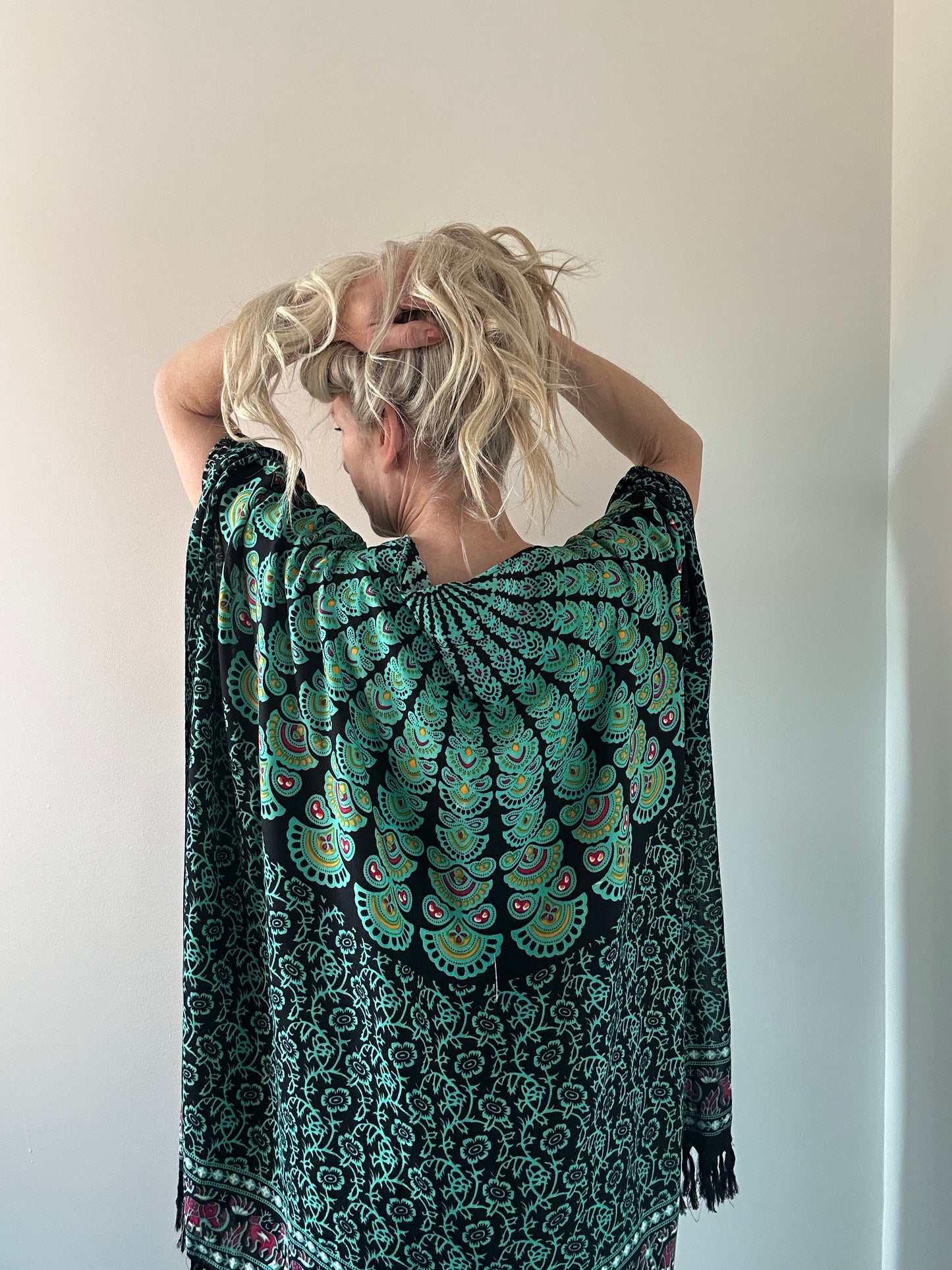 BALI BATWING KAFTAN - NAVY MINT