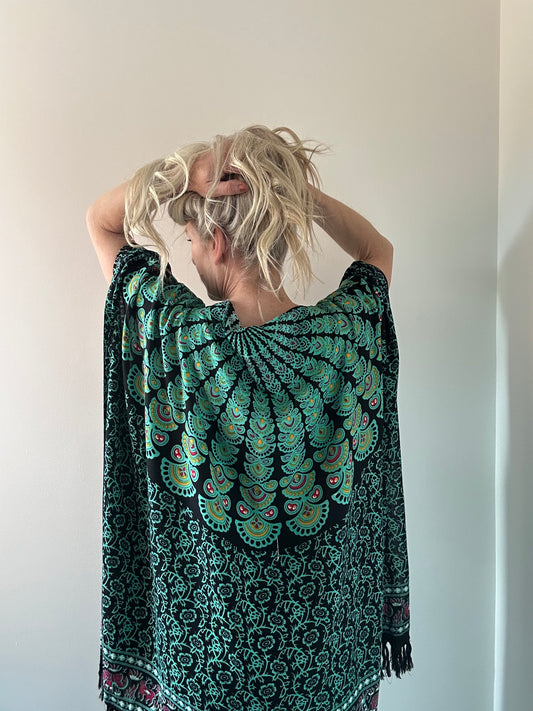 BALI BATWING KAFTAN - NAVY MINT