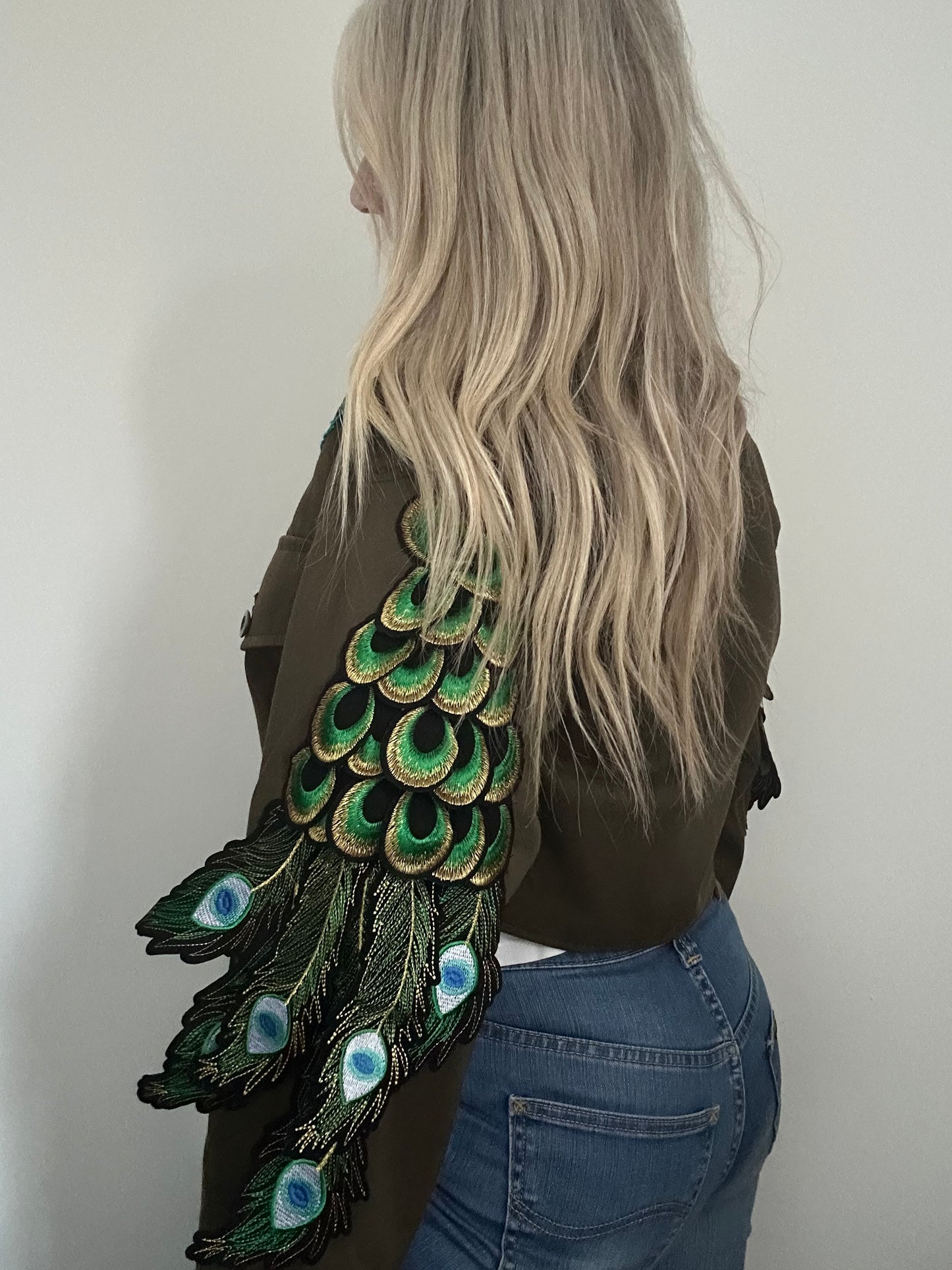 PINK FLOWER PEACOCK UTILITY JACKET M/L