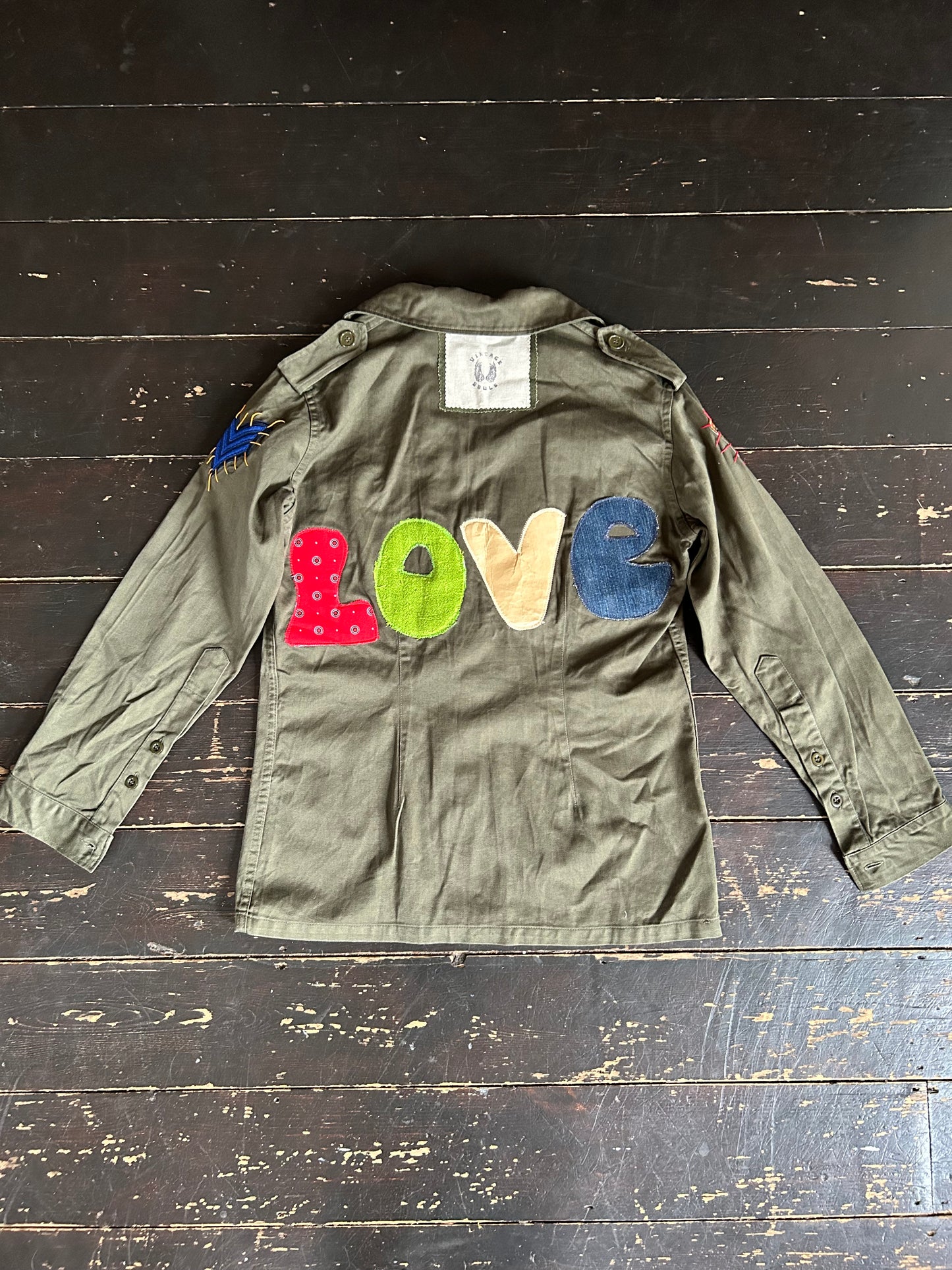 REWORKED MILITARY 'LOVE' ARMY JACKET M/L