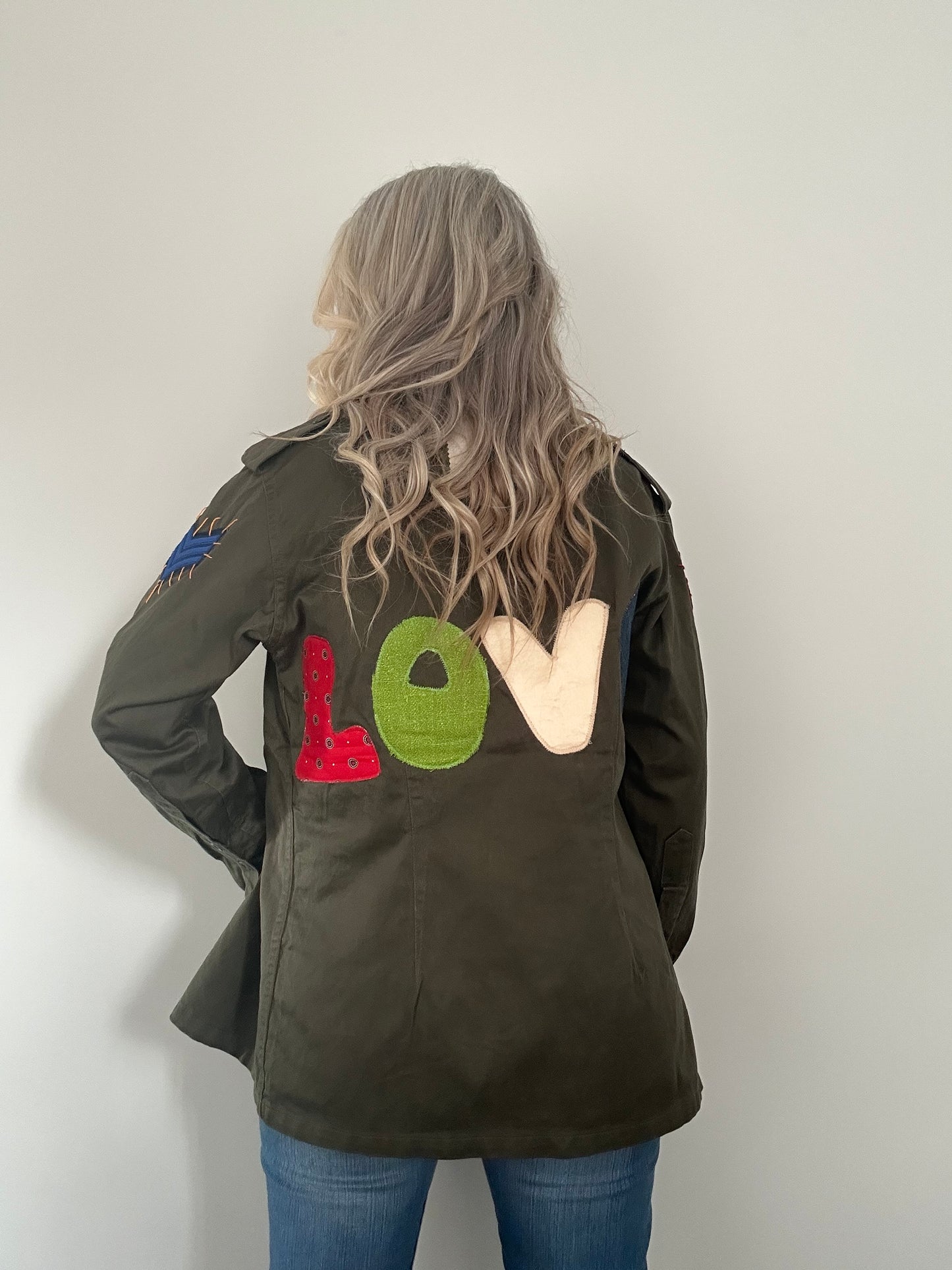 REWORKED MILITARY 'LOVE' ARMY JACKET M/L