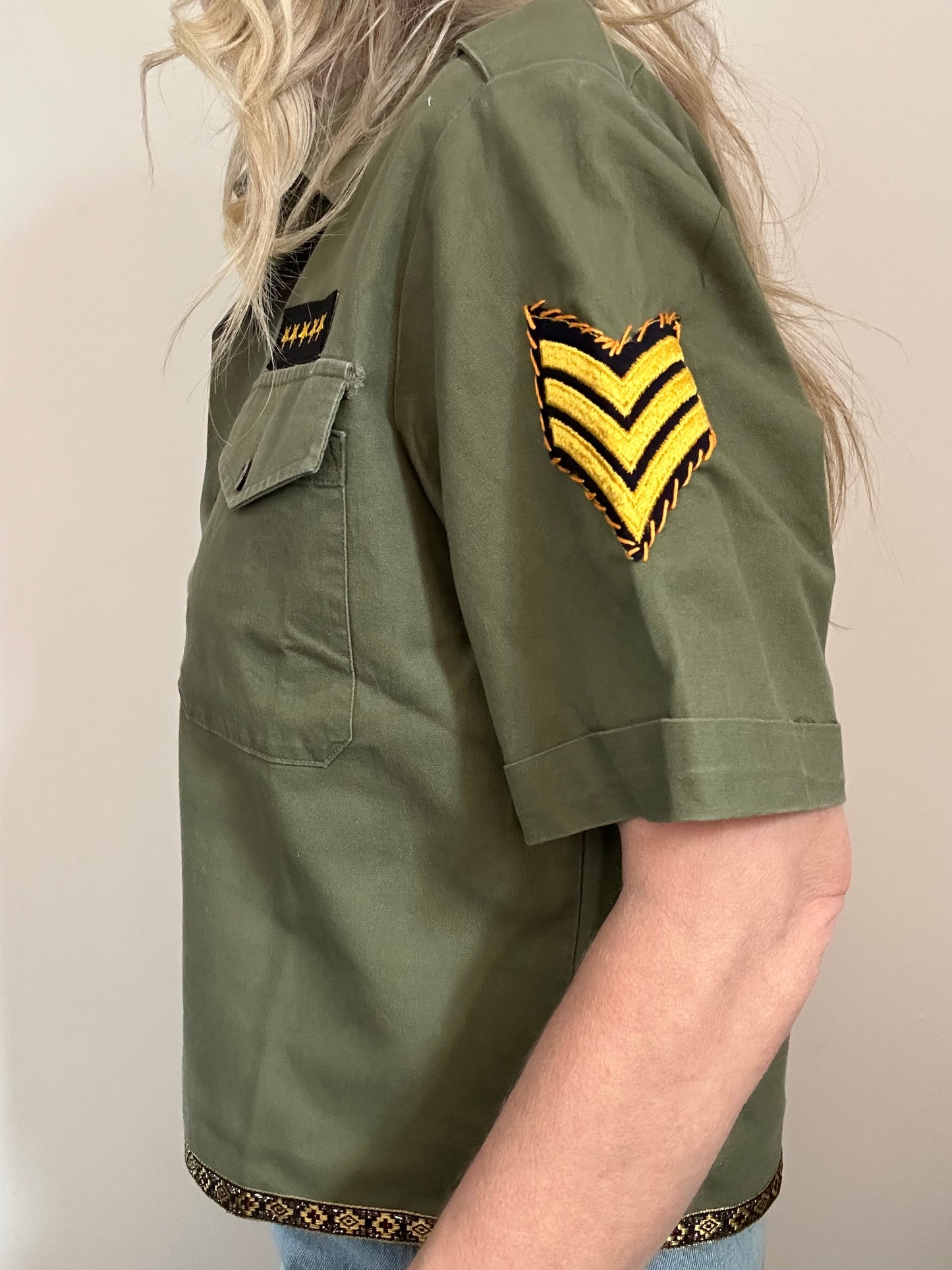 Metallic Bronze Star Army Shirt M