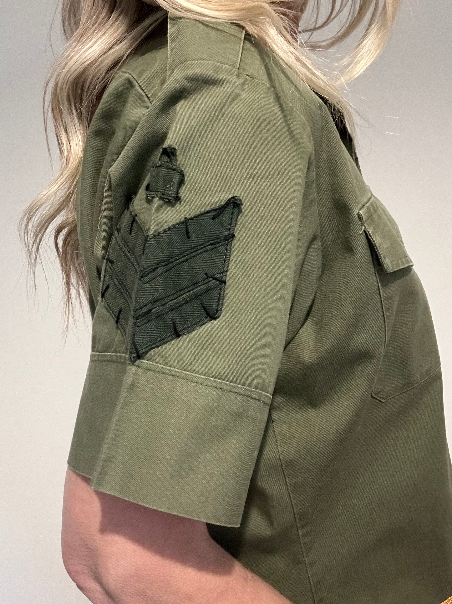 Gold Tassel Diamante Star Army Shirt M