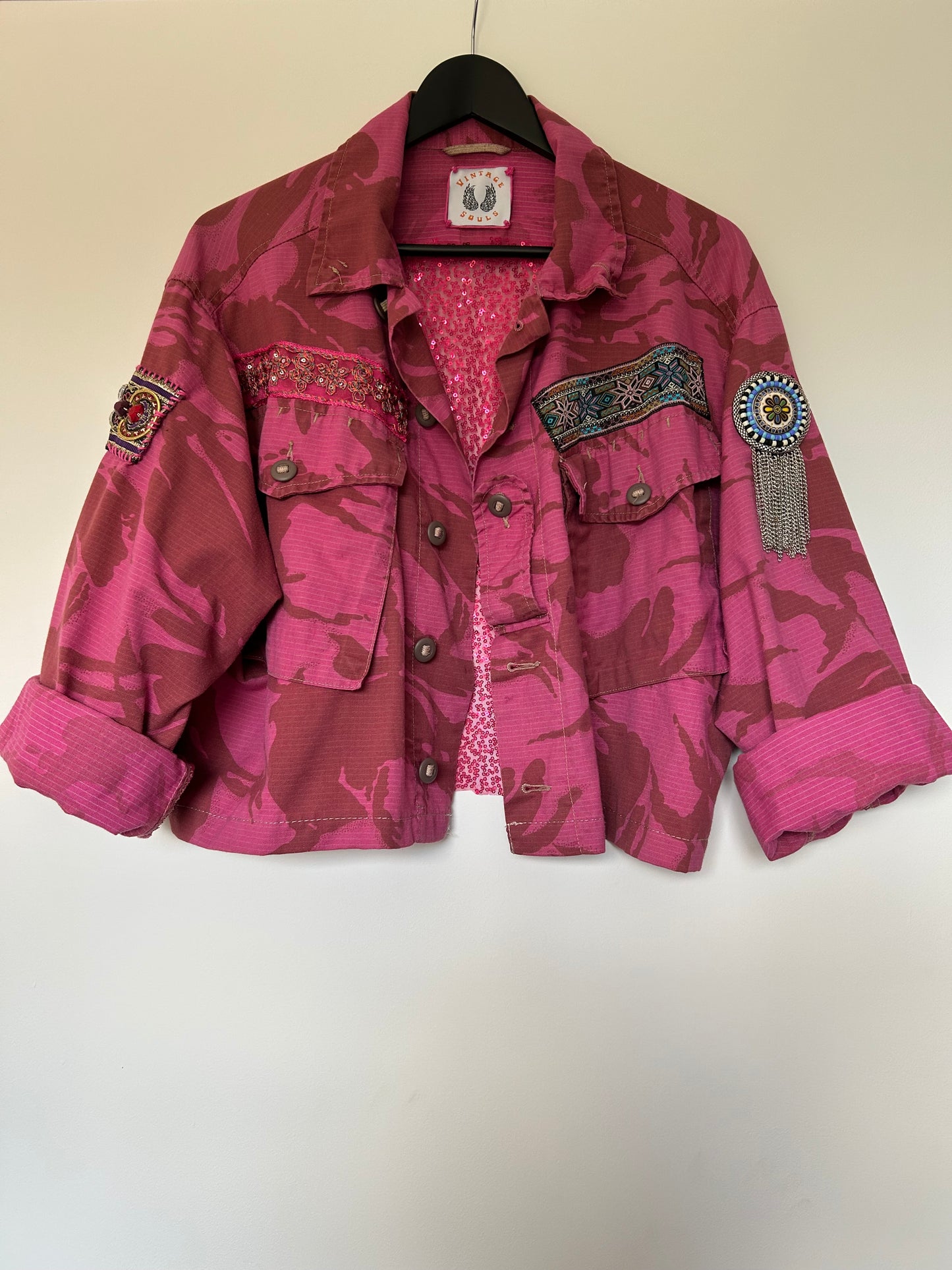 PINK DYED CAMO JACKET - STARS