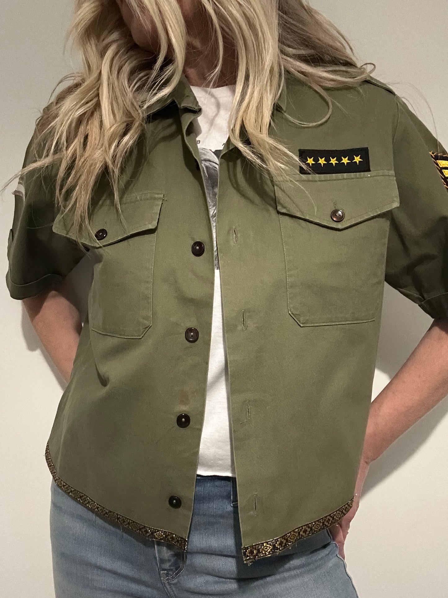 Metallic Bronze Star Army Shirt M