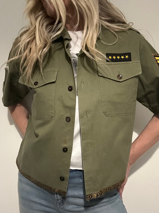 Metallic Bronze Star Army Shirt M