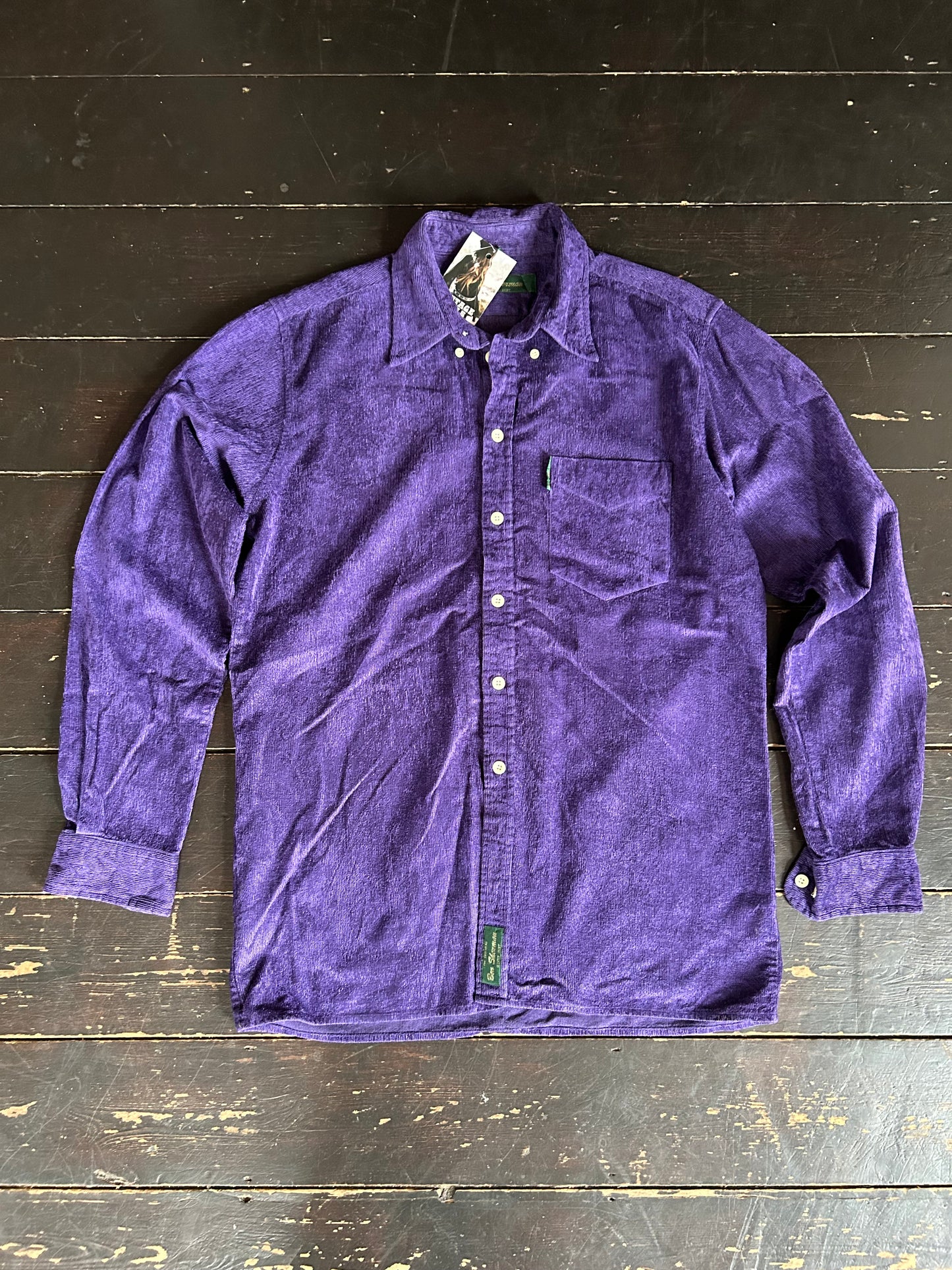 Purple Ben Sherman Corduroy Slim Fit Shirt 4XL