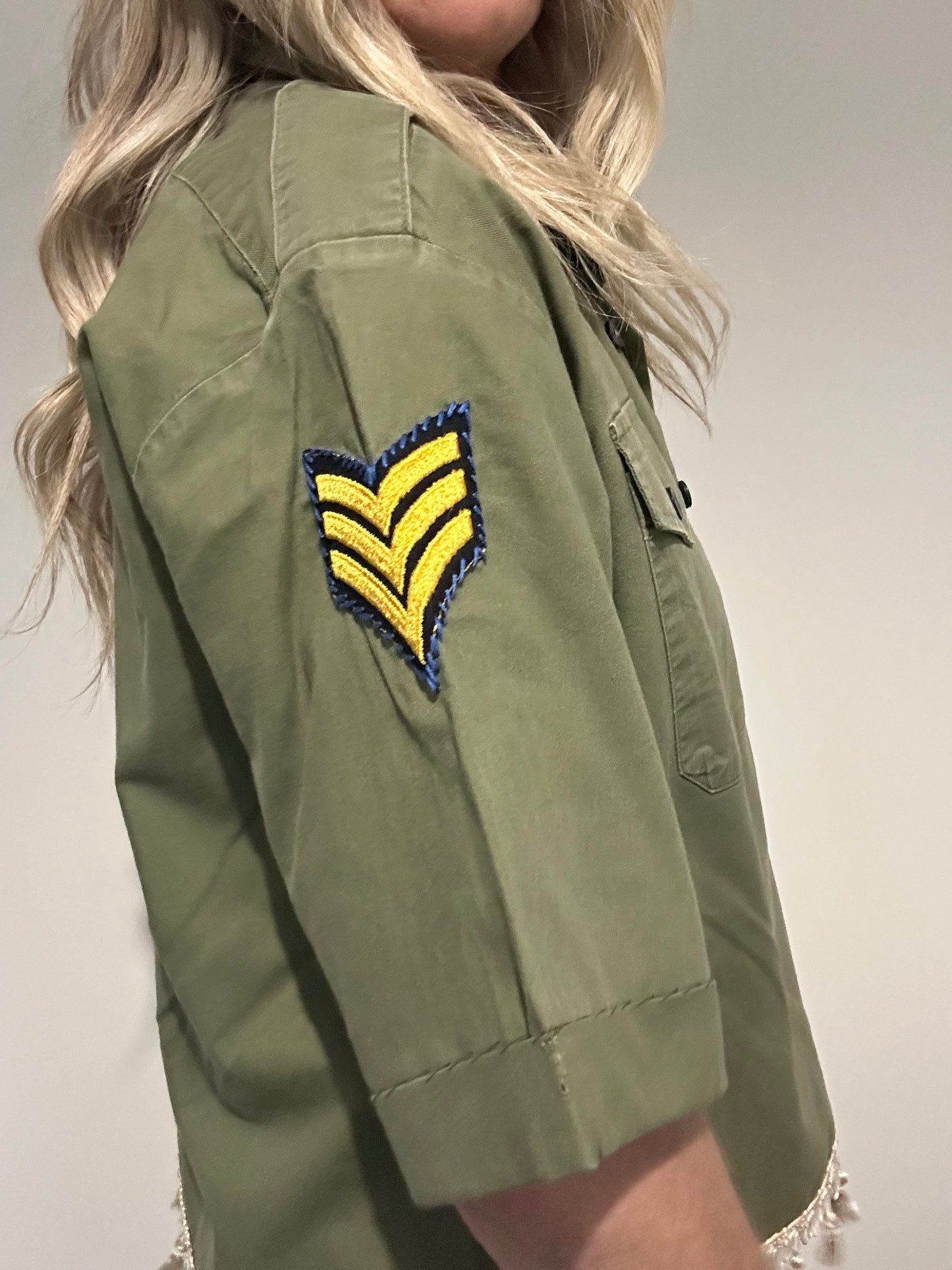 Cream Tassel Star Army Shirt M