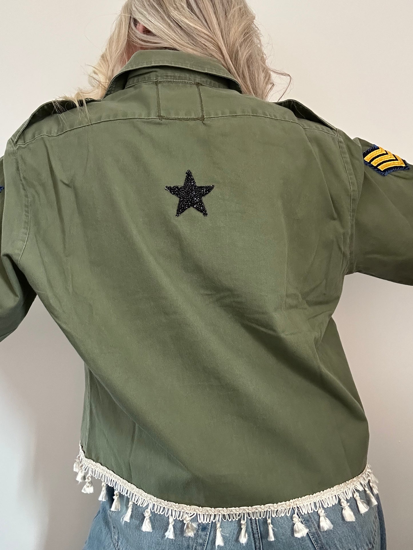 Cream Tassel Star Army Shirt M