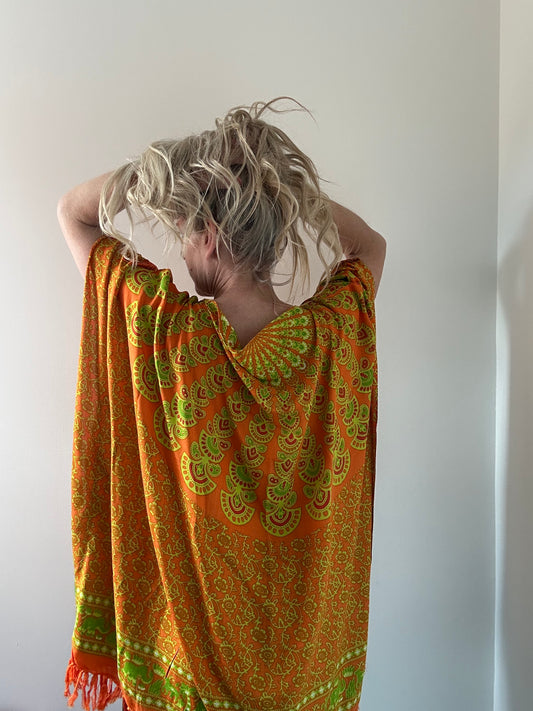 BALI BATWING KAFTAN - ORANGE LIME