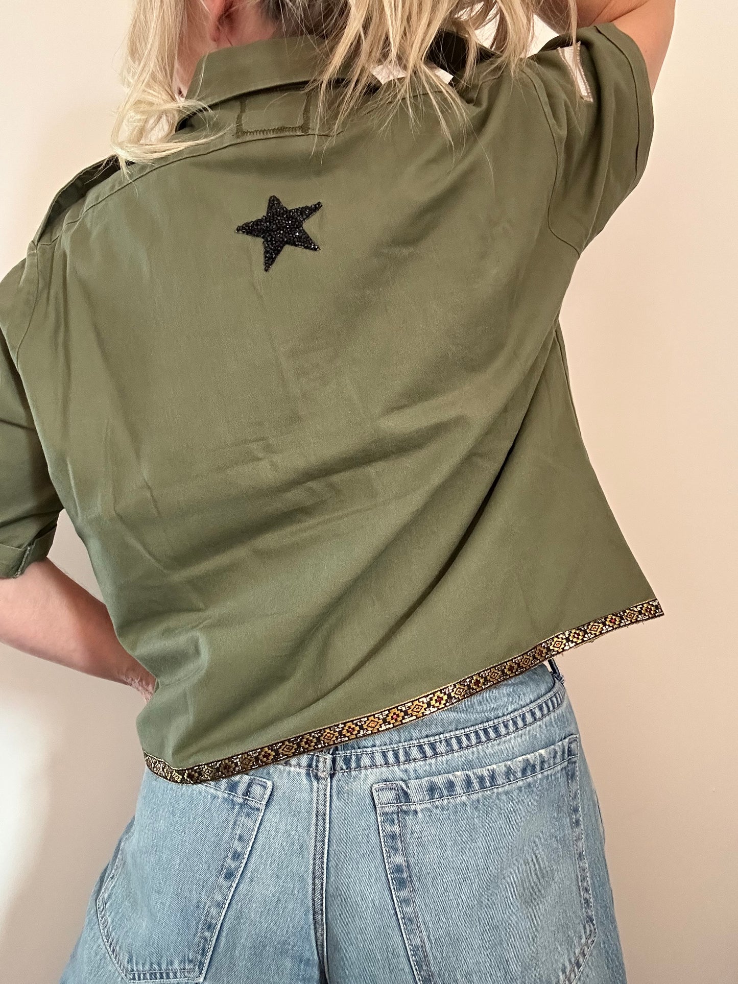 Metallic Bronze Star Army Shirt M