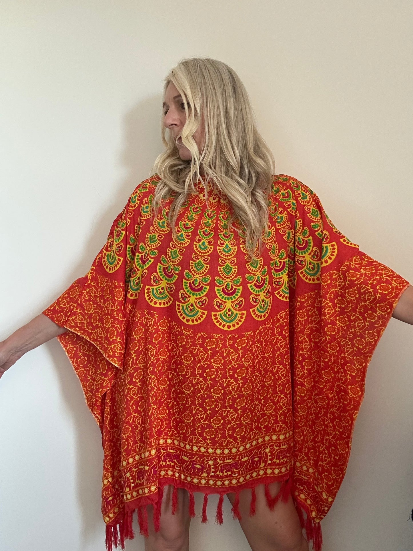 BALI BATWING KAFTAN - SUNBURST ORANGE