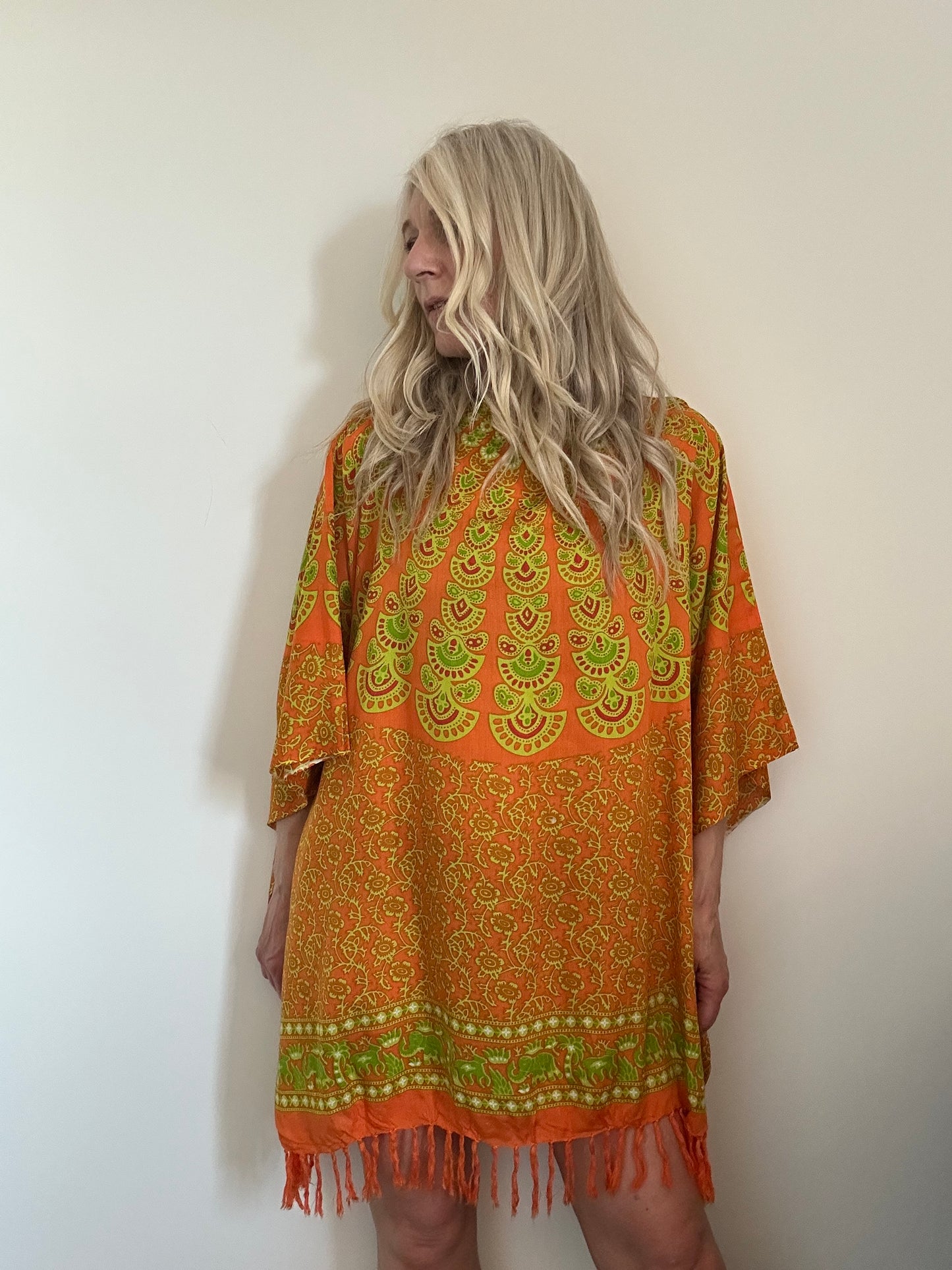BALI BATWING KAFTAN - ORANGE LIME