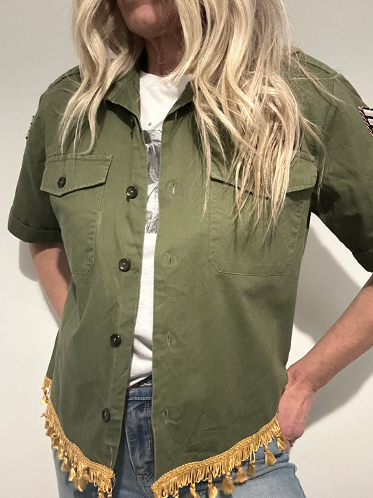 Gold Tassel Star Army Shirt M