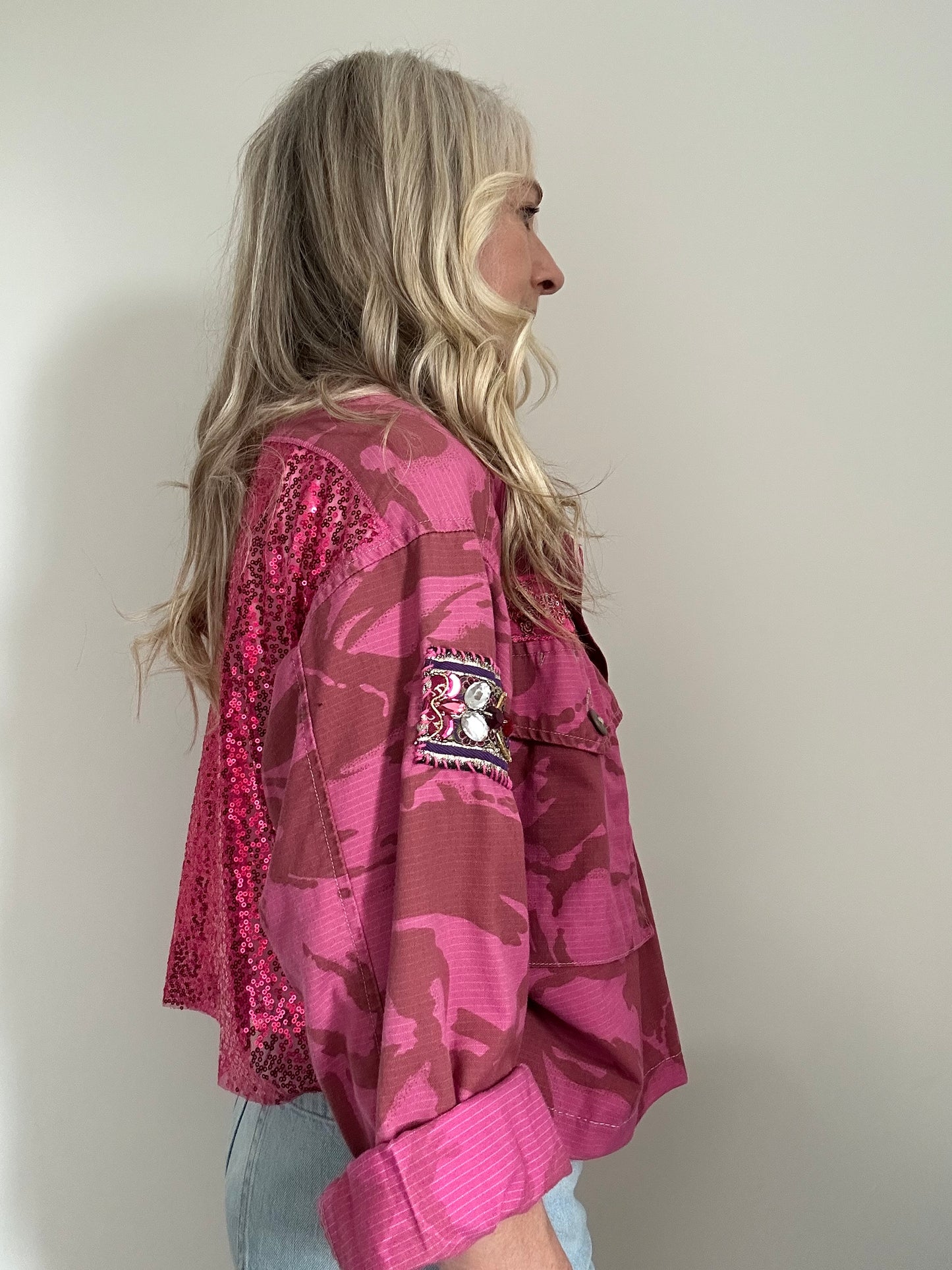 PINK DYED CAMO JACKET - STARS