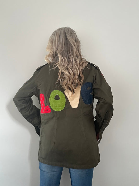 REWORKED MILITARY 'LOVE' ARMY JACKET M/L