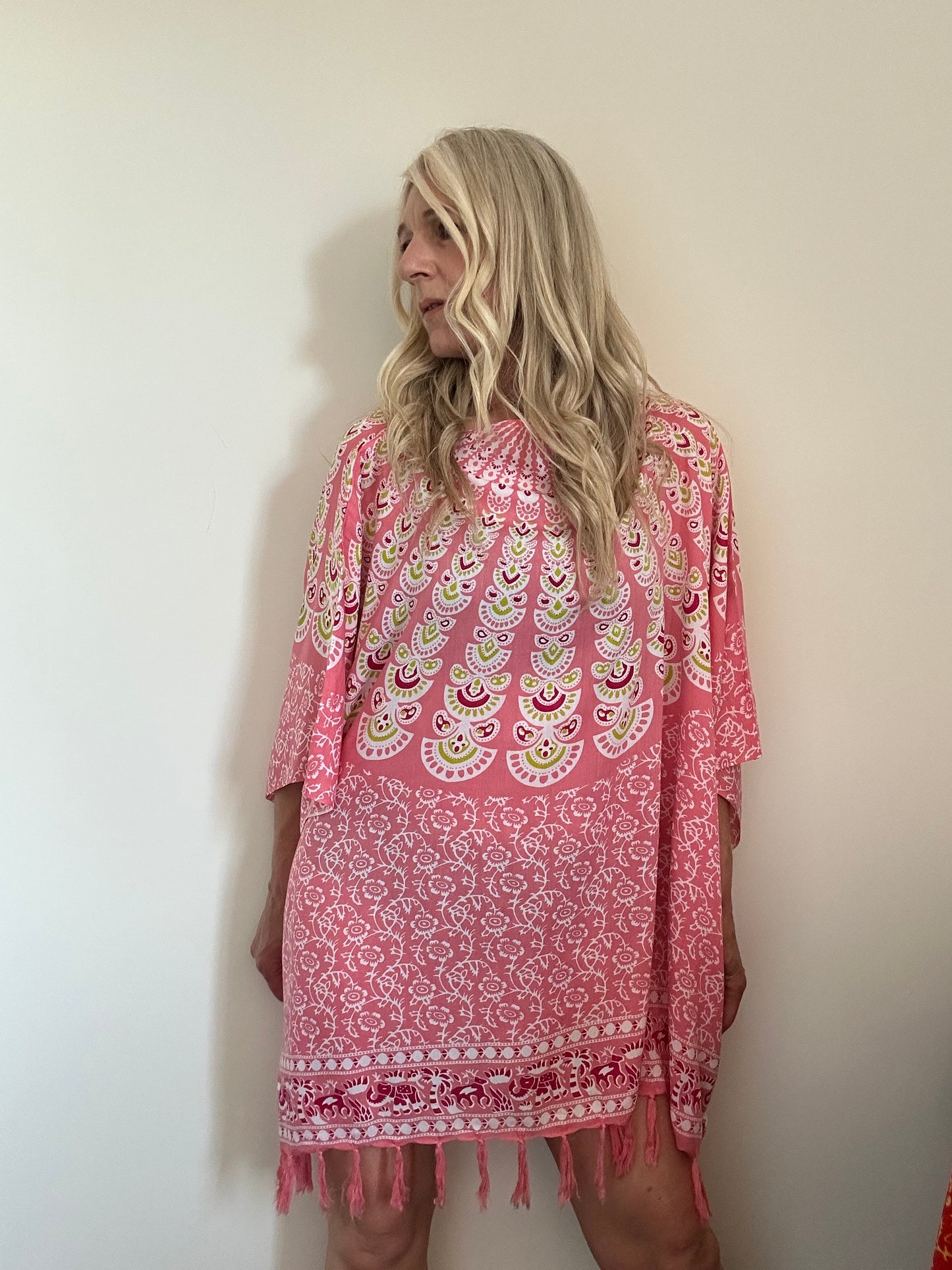 BALI BATWING KAFTAN - CORAL PINK