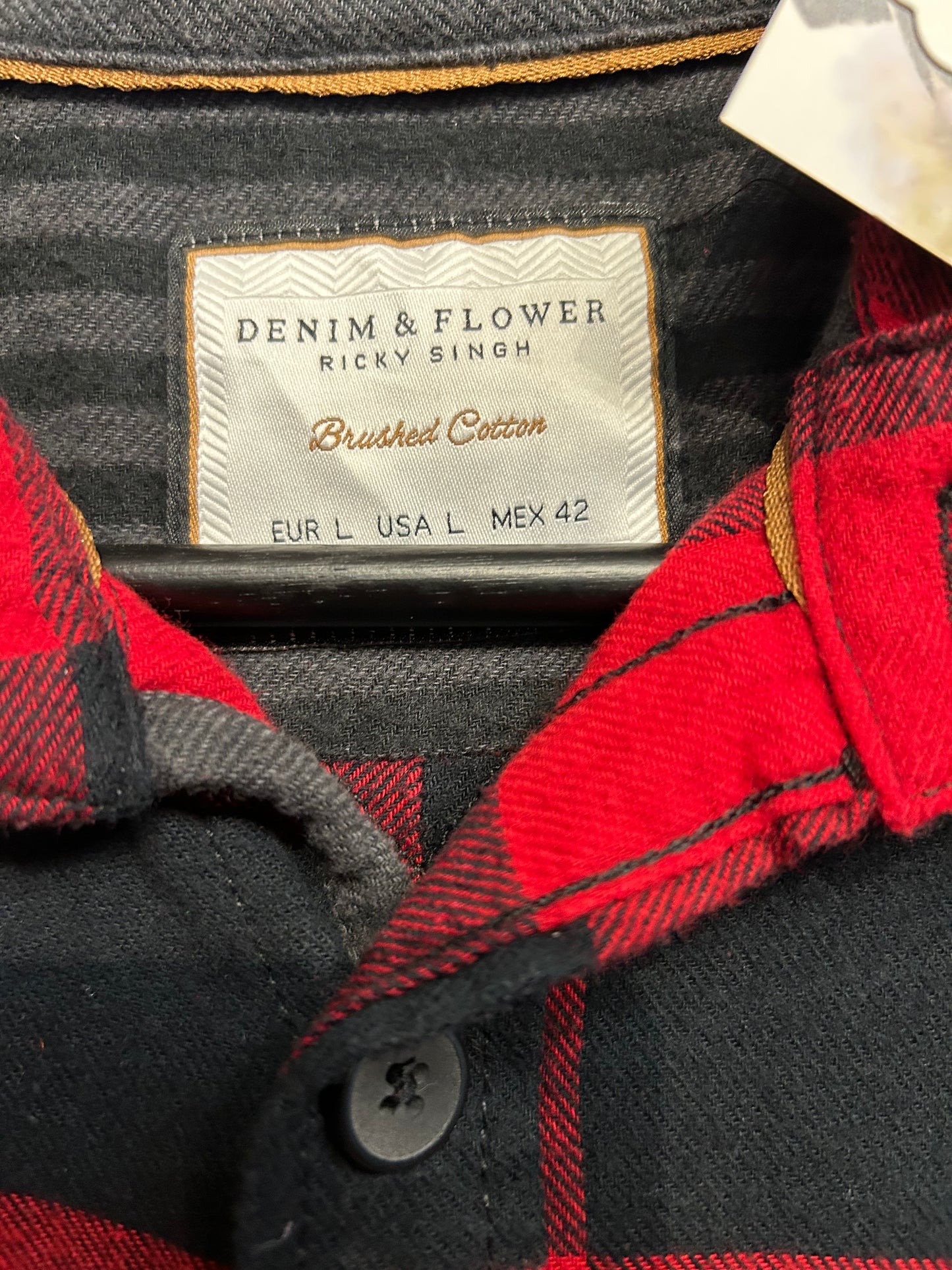 Red Check Flannel Shirt L
