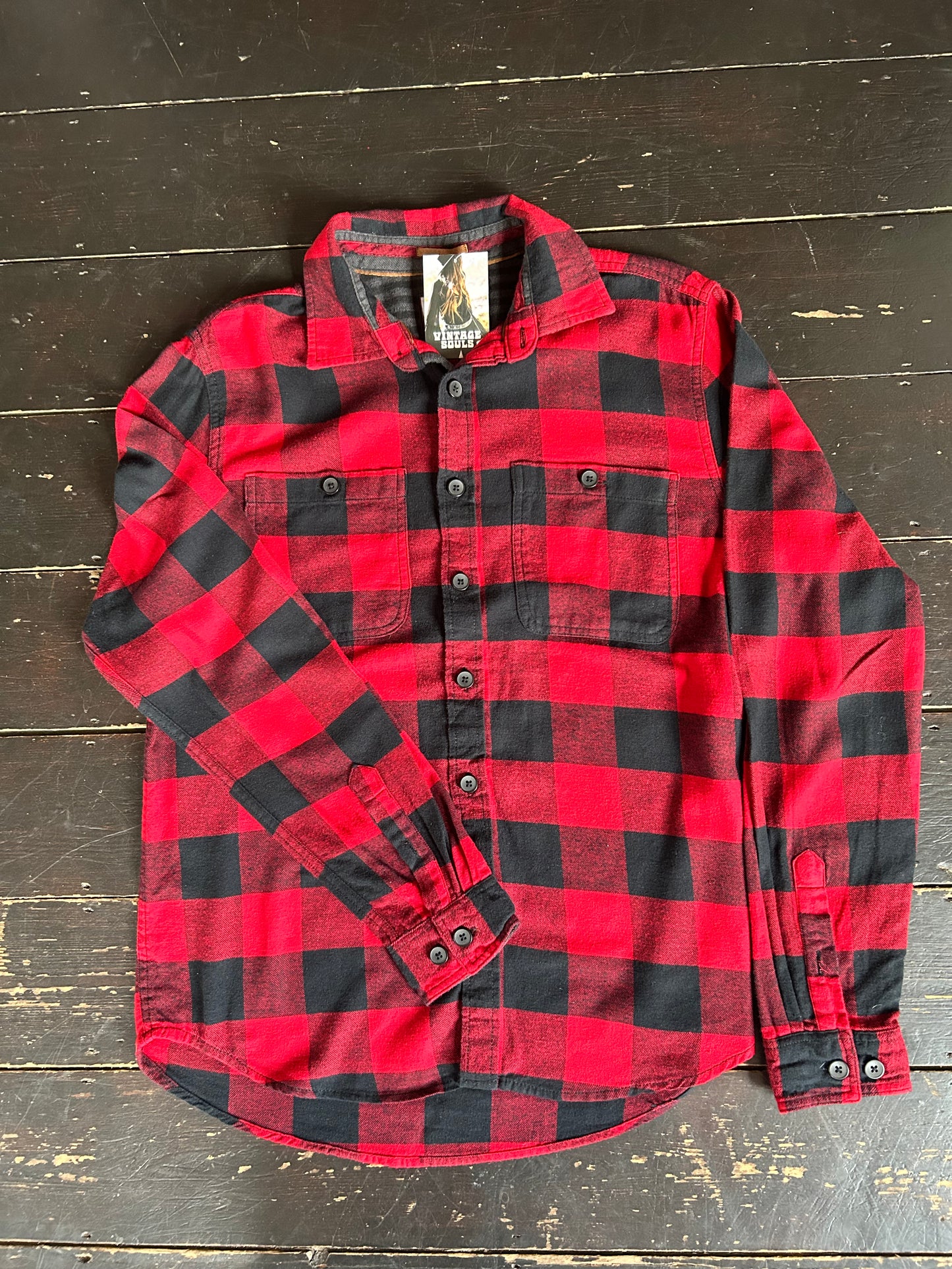 Red Check Flannel Shirt L