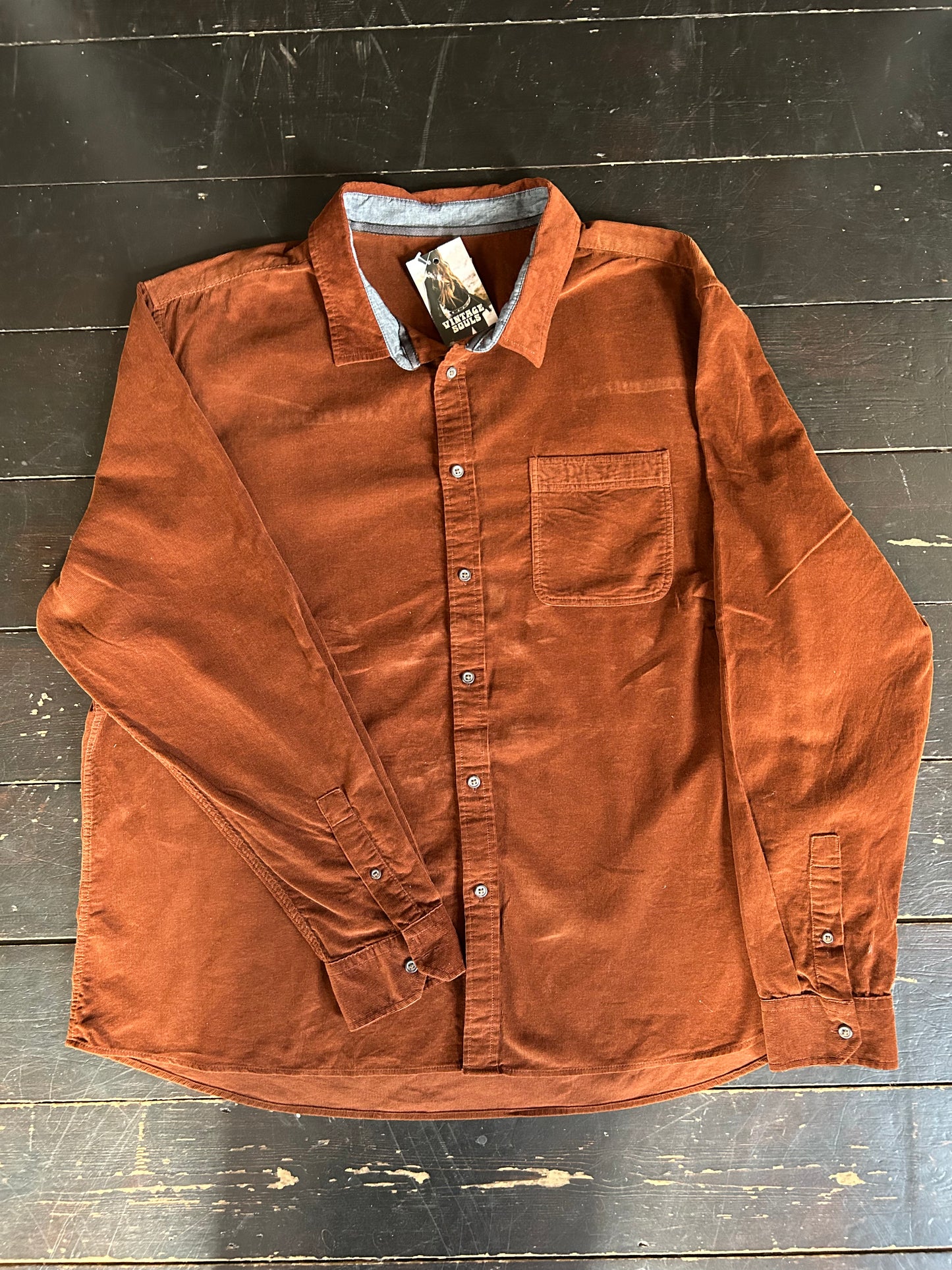 Rust Brown Corduroy Shirt 3XL