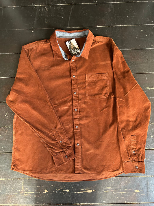 Rust Brown Corduroy Shirt 3XL