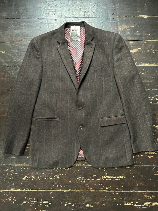Men’s Earth Brown Herringbone Blazer L