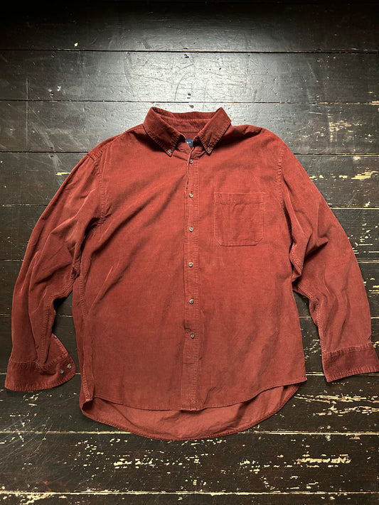 Rust Brown Corduroy Shirt L
