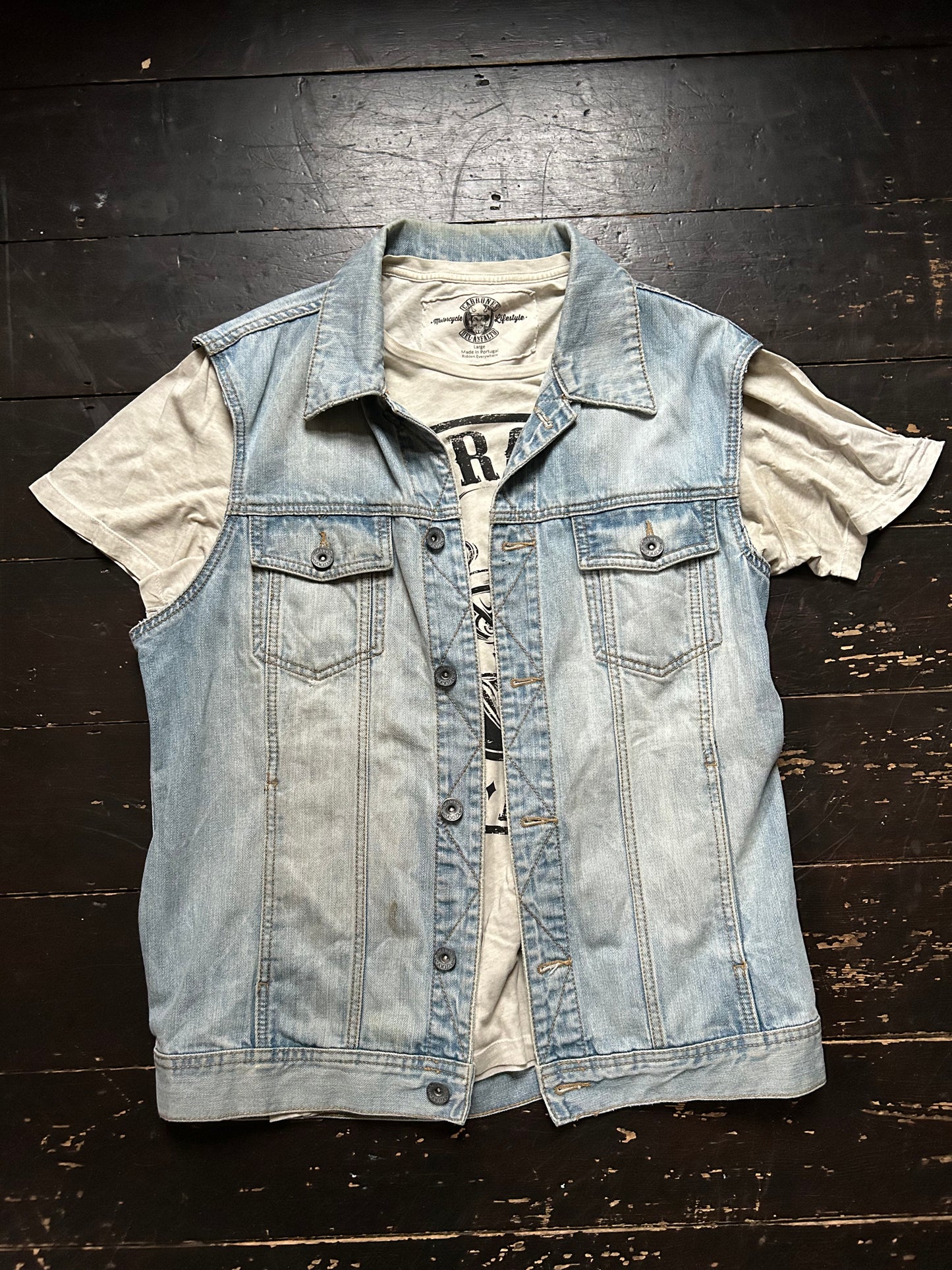 Men’s Cut-off Denim Jacket XXL