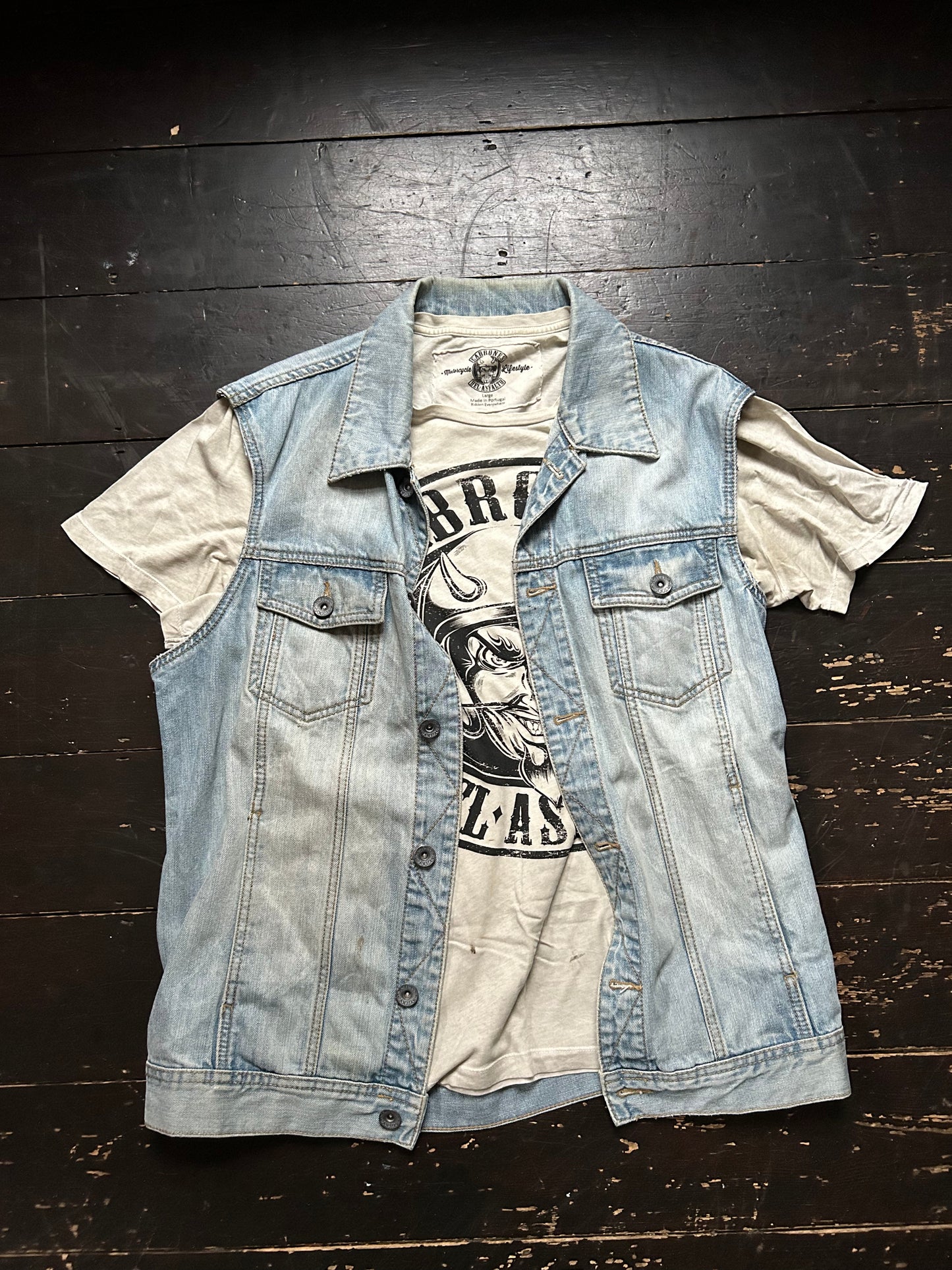 Men’s Cut-off Denim Jacket XXL