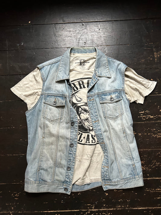 Men’s Cut-off Denim Jacket XXL