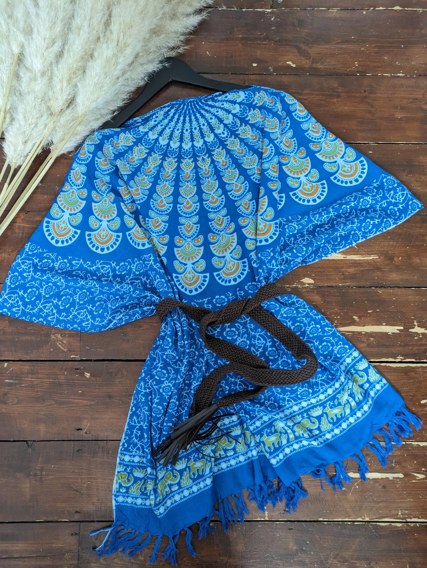 BALI BLUE HAND PRINTED KAFTAN