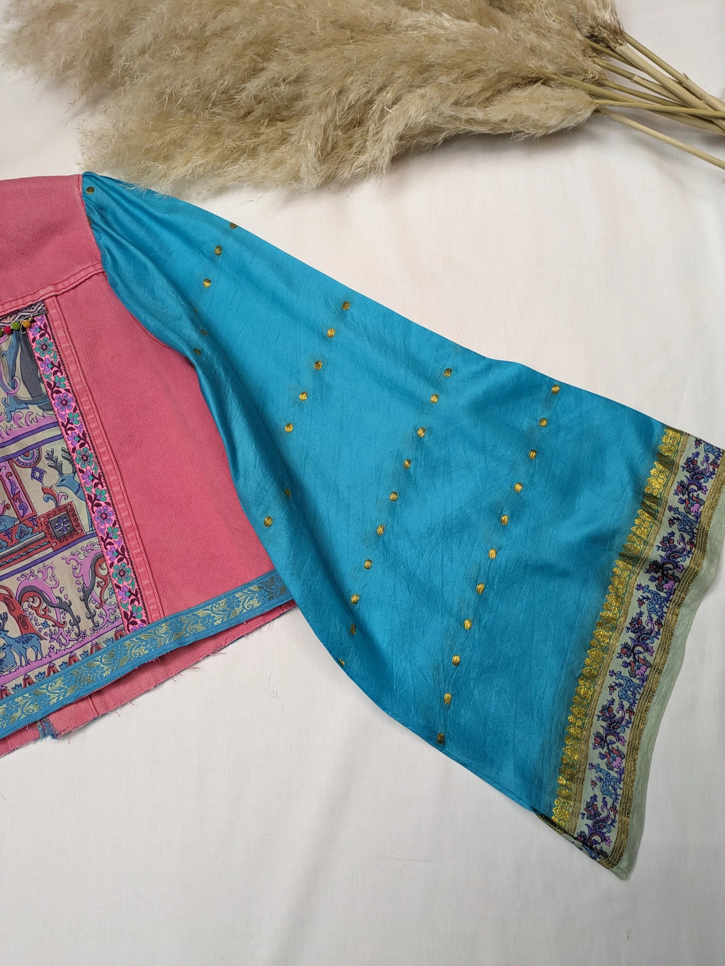 REWORKED PINK ELEPHANT DENIM JACKET M/L