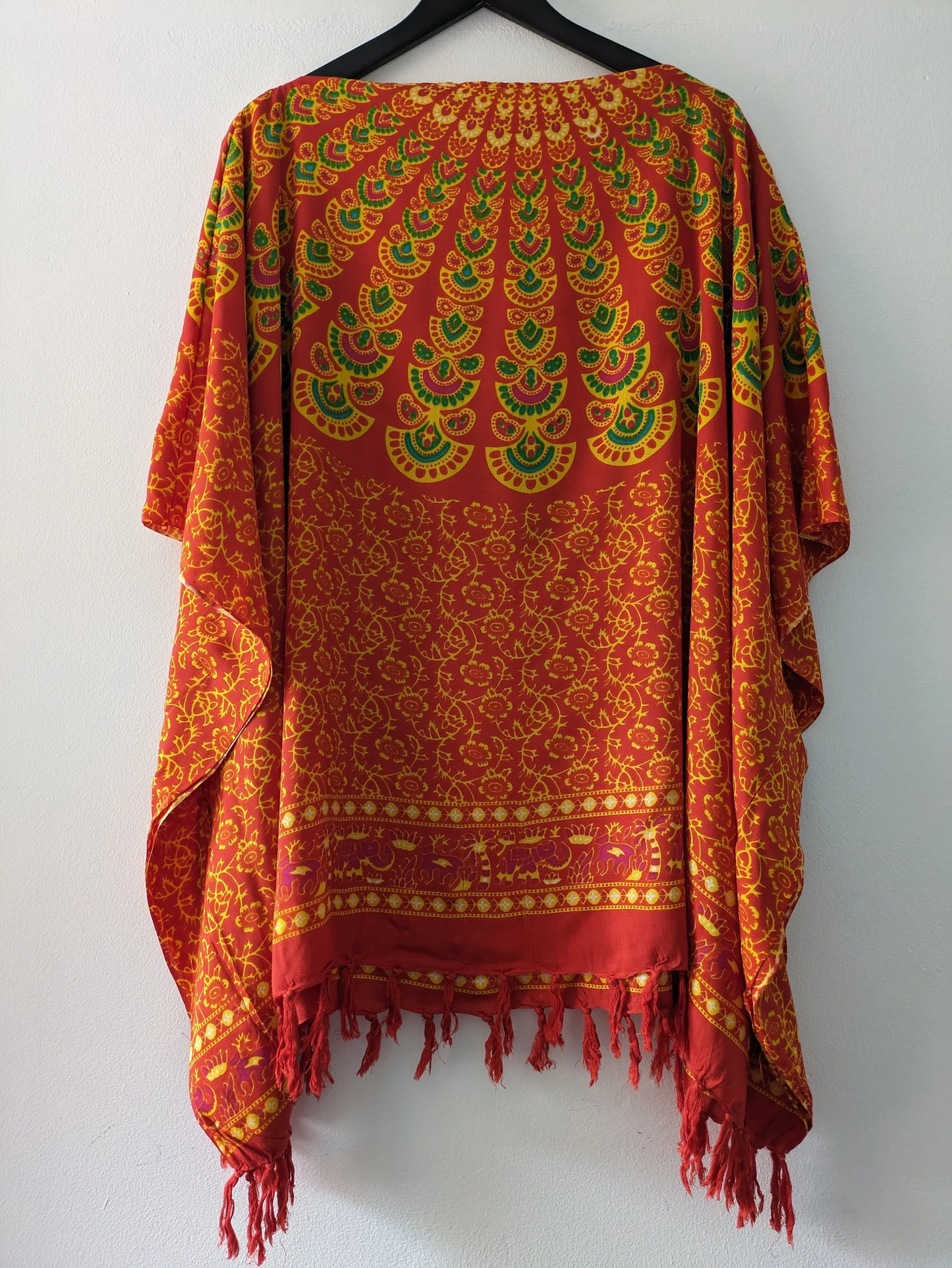 BALI ORANGE HAND PRINTED KAFTAN