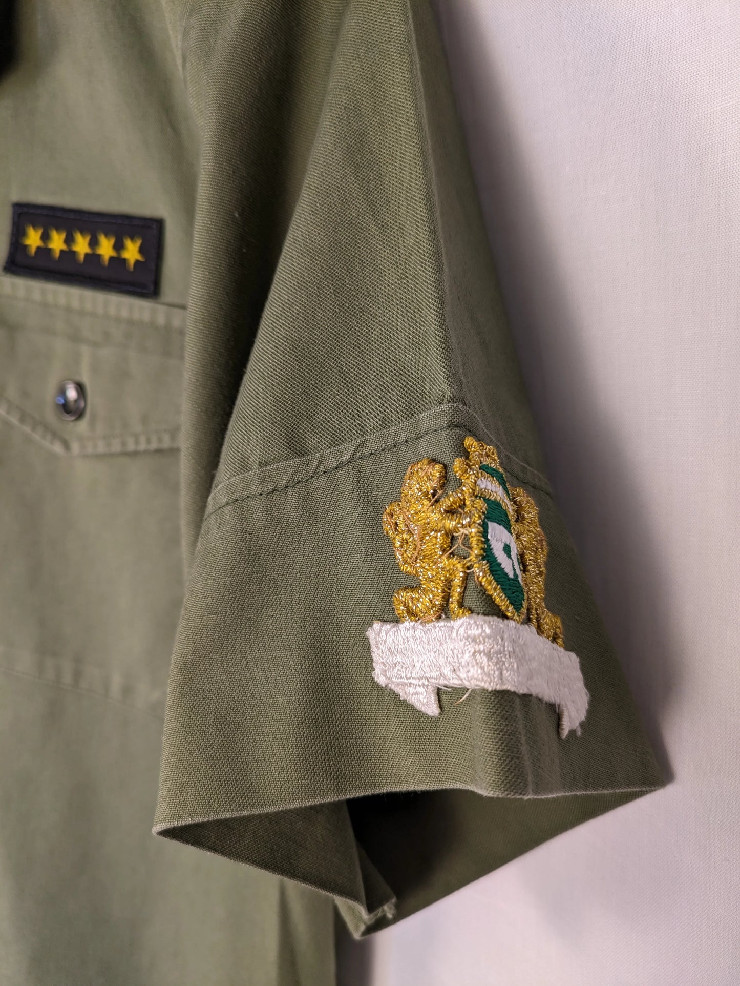 Gold Tassel Diamante Star Army Shirt M