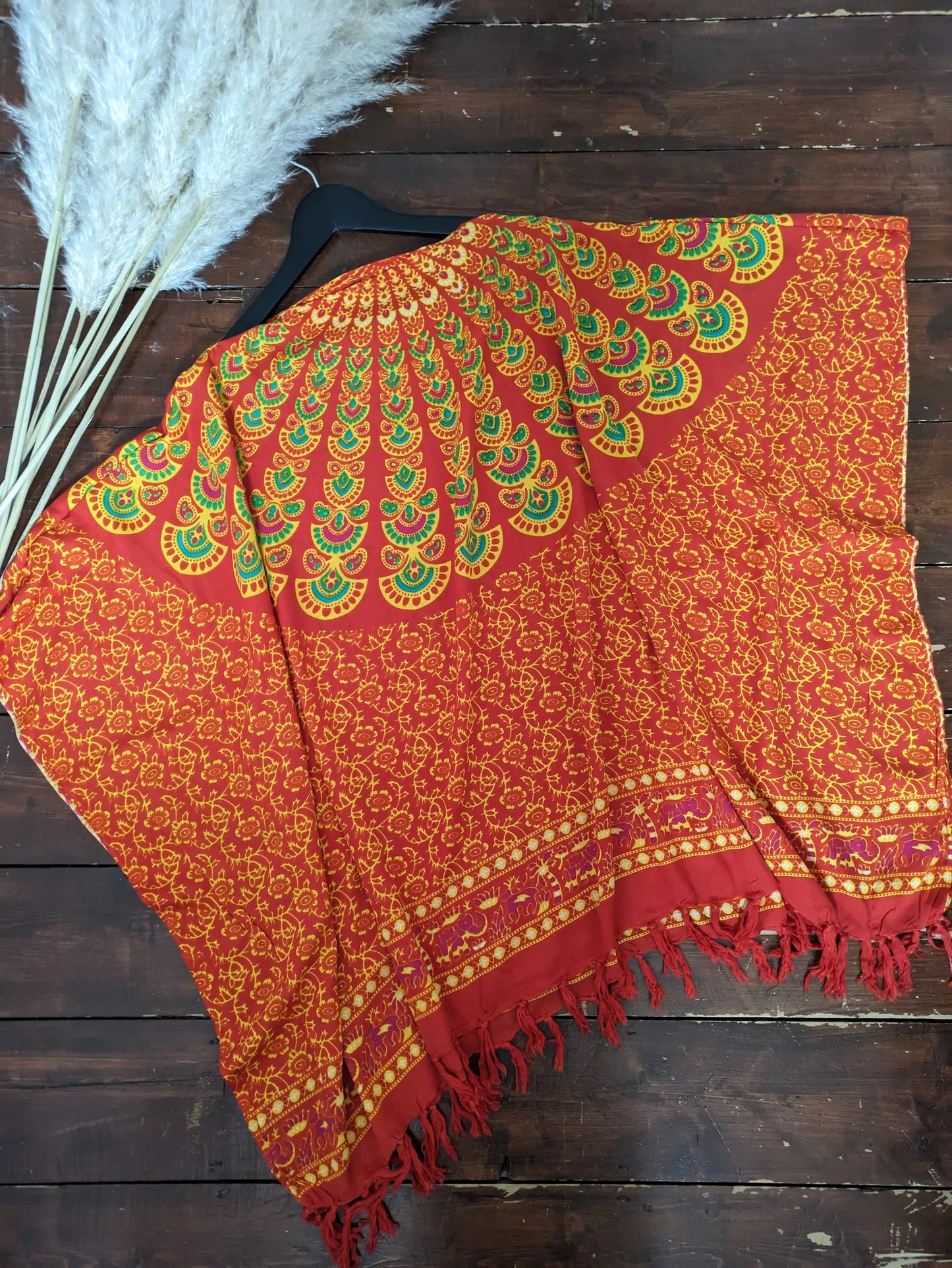 BALI ORANGE HAND PRINTED KAFTAN