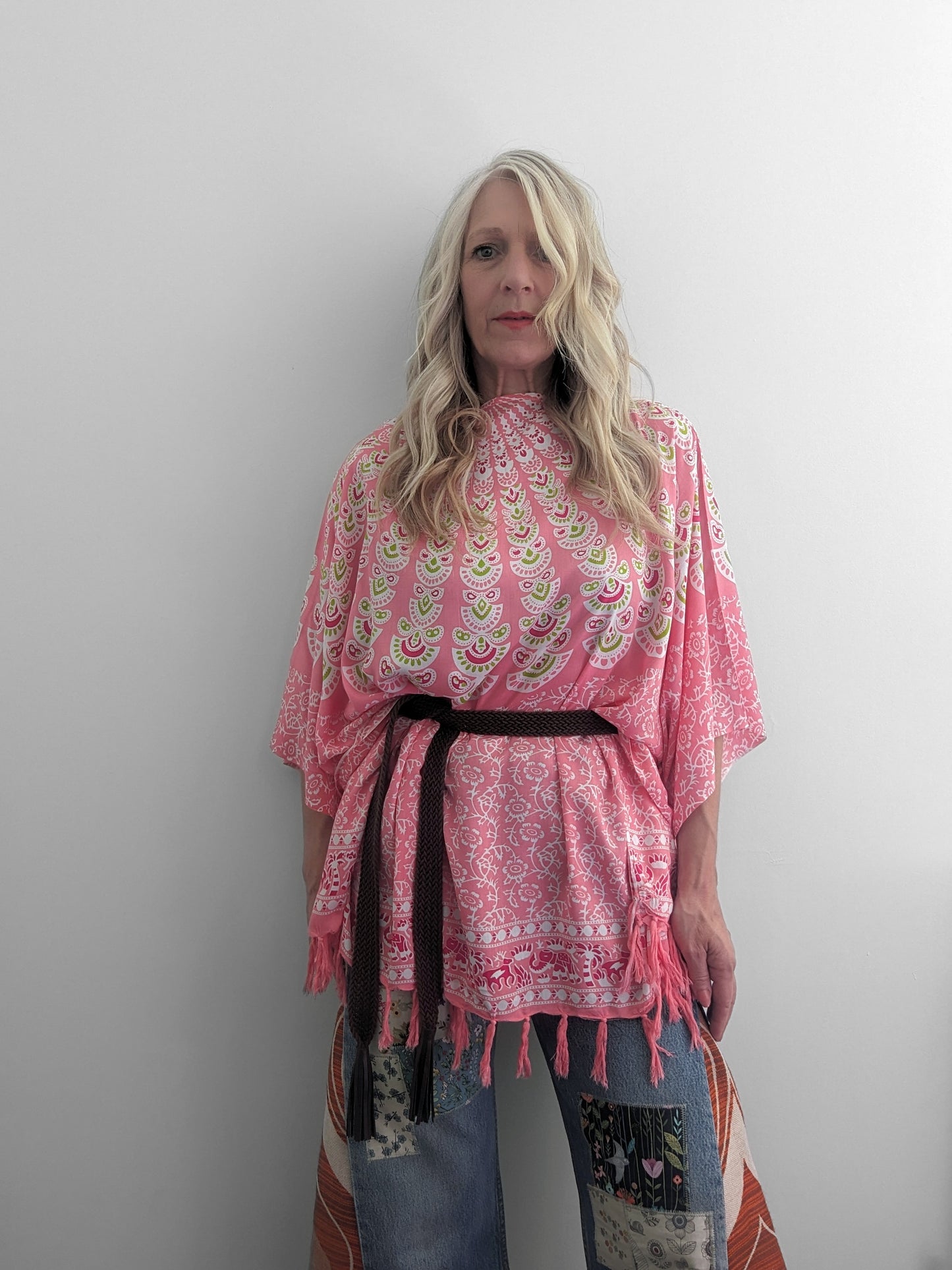 BALI PINK HAND PRINTED KAFTAN