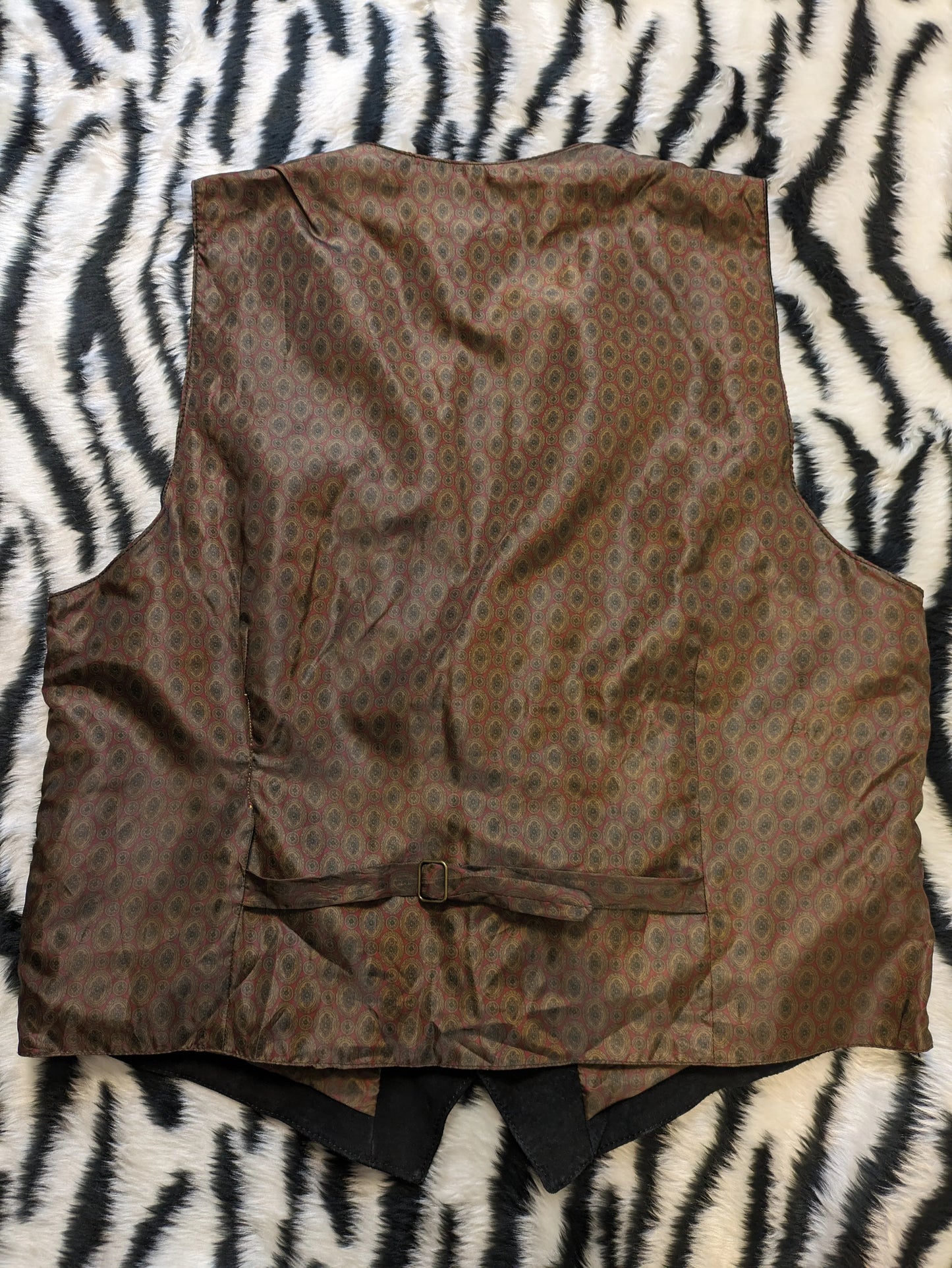 VINTAGE BLACK SUEDE LEATHER WAISTCOAT XL/2XL